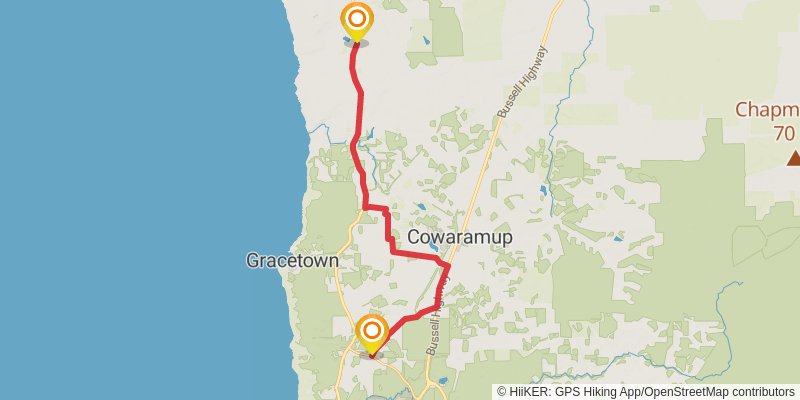 Margaret River Small Family Winery Trail stage 4 Map