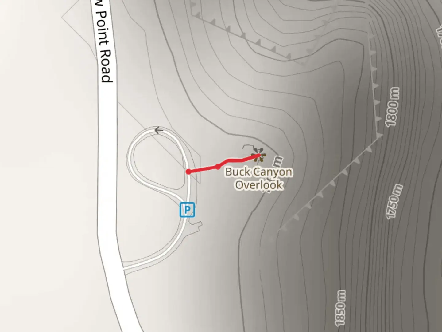 An image depicting the trail Buck Canyon Overlook and its surrounding area.