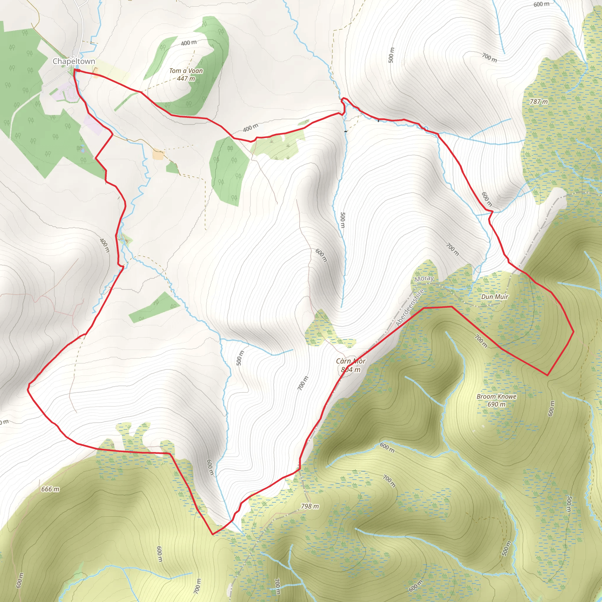 Ladder Hills from Chapeltown - Glenlivet mobile static map