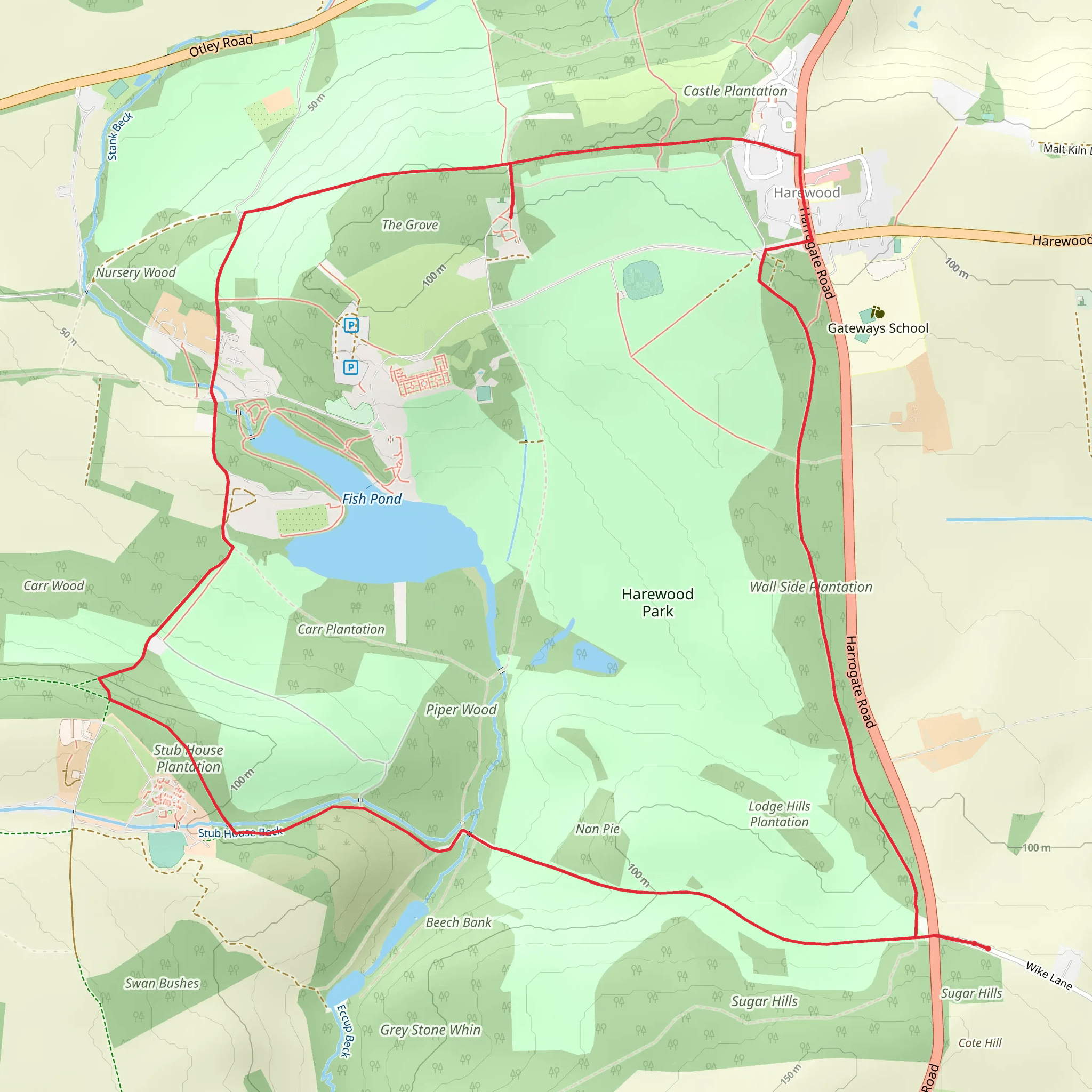 Harewood House Estate mobile static map