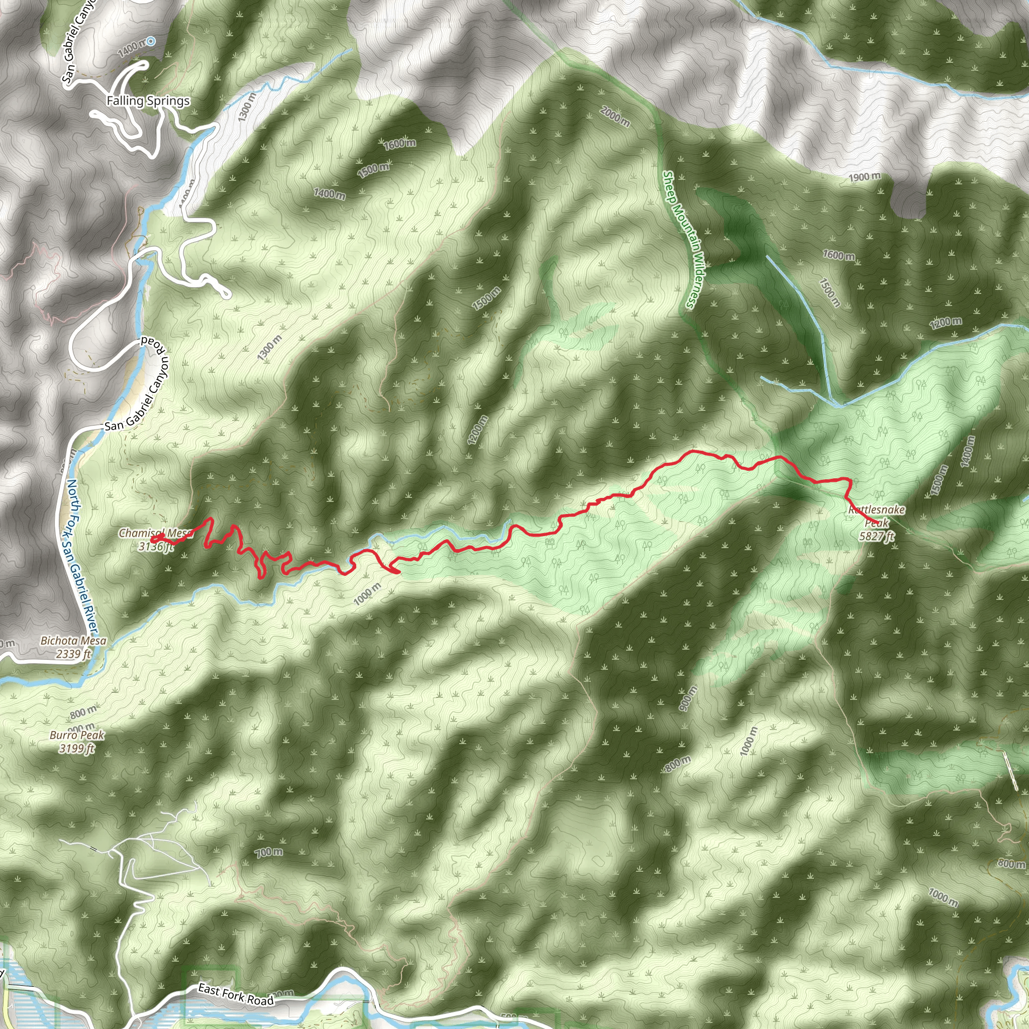 Bichota Canyon Trail mobile static map