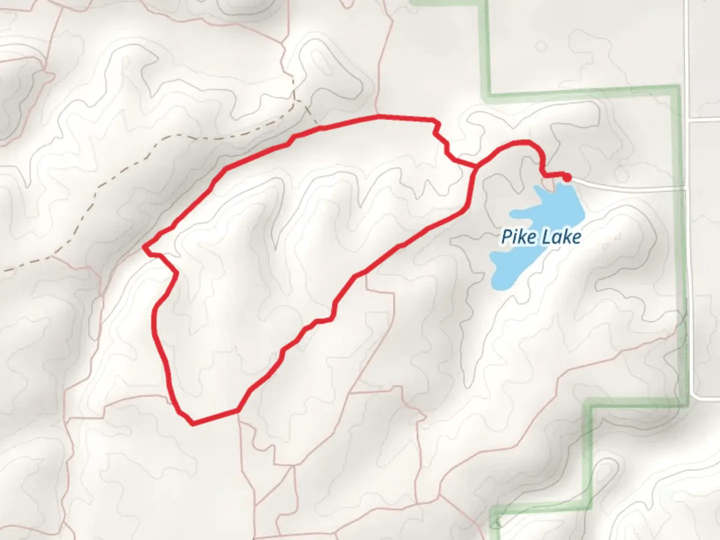An image depicting the trail Wind Pump Holler Loop Trail and its surrounding area.