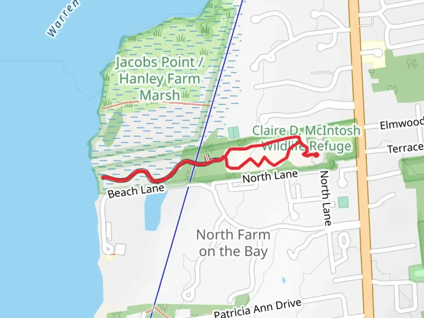 An image depicting the trail North Lane Loop and its surrounding area.