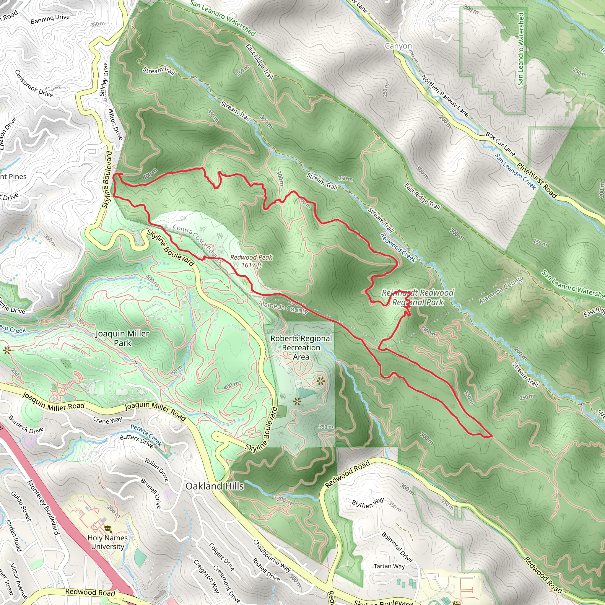 West Ridge, Tres Sendas and Baccharis Loop Trail mobile static map