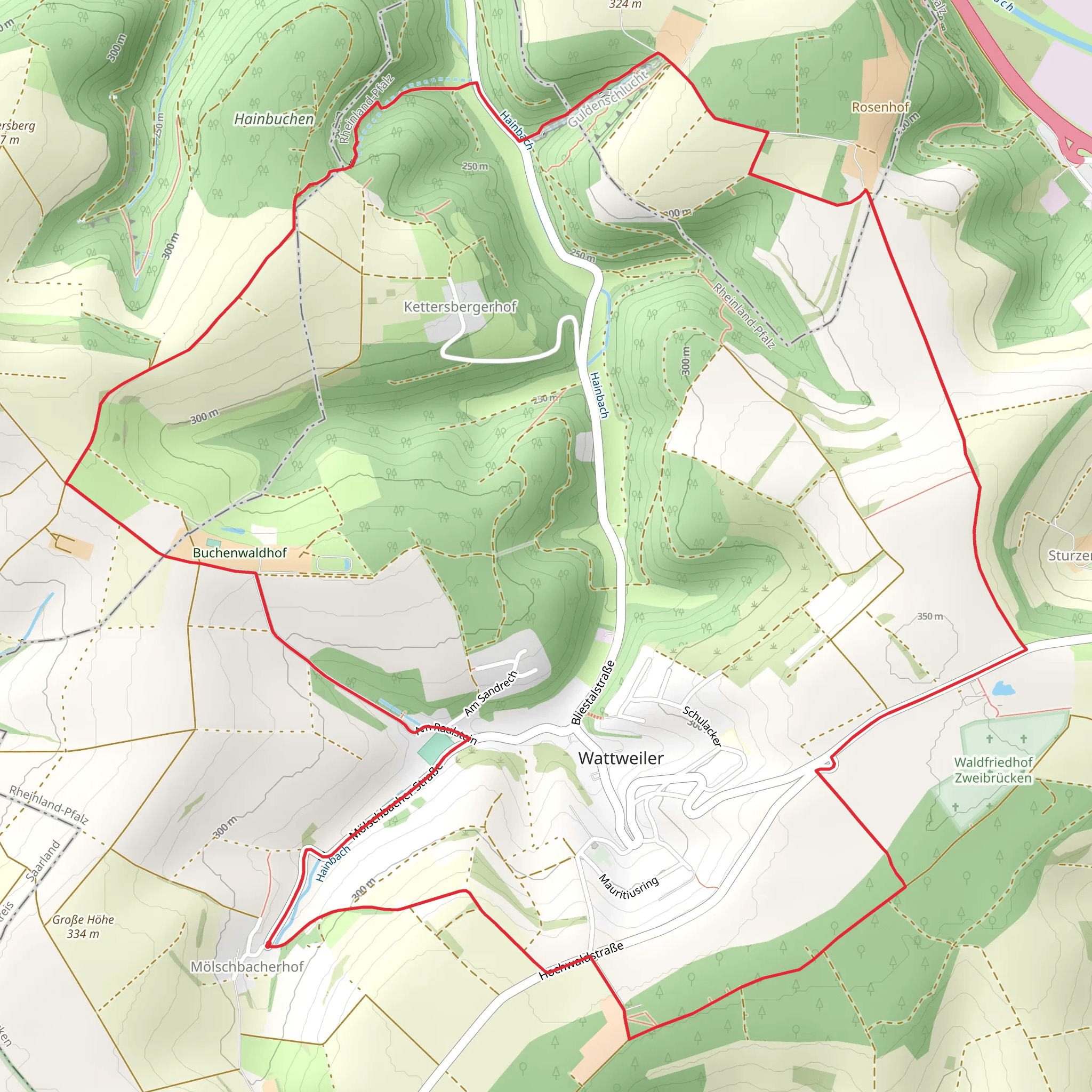 Saae Nosel Weg and Rosenhof mobile static map