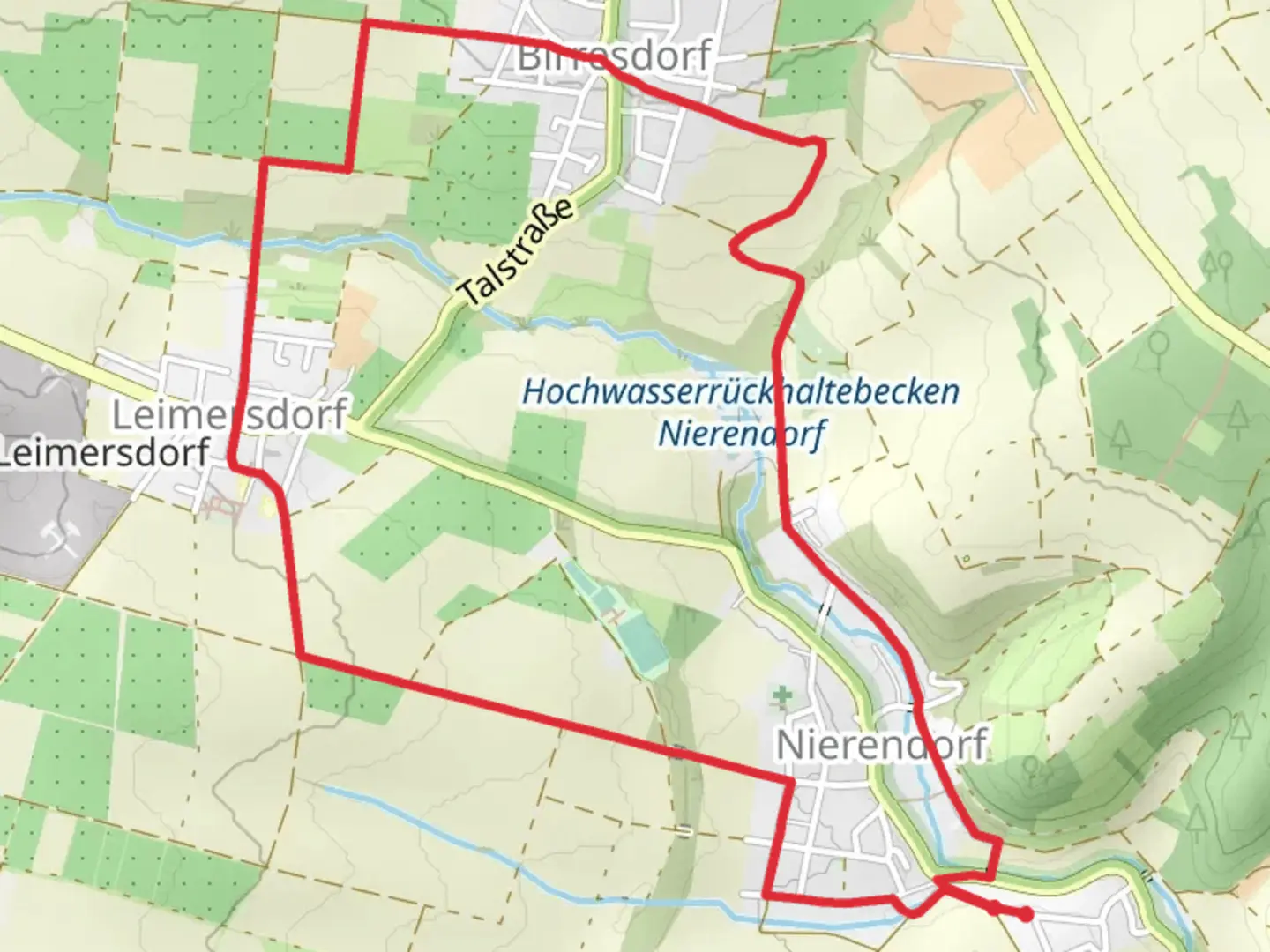 An image depicting the trail Nierendorf to Birresdorf Loop and its surrounding area.
