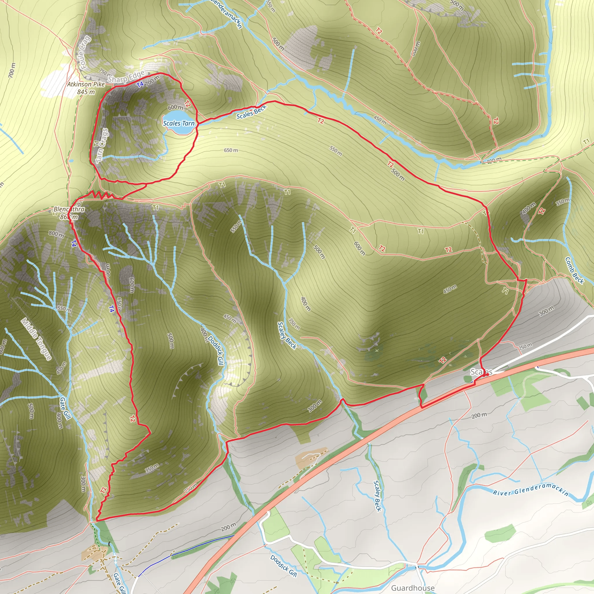 Blencathra and Scales Tarn mobile static map