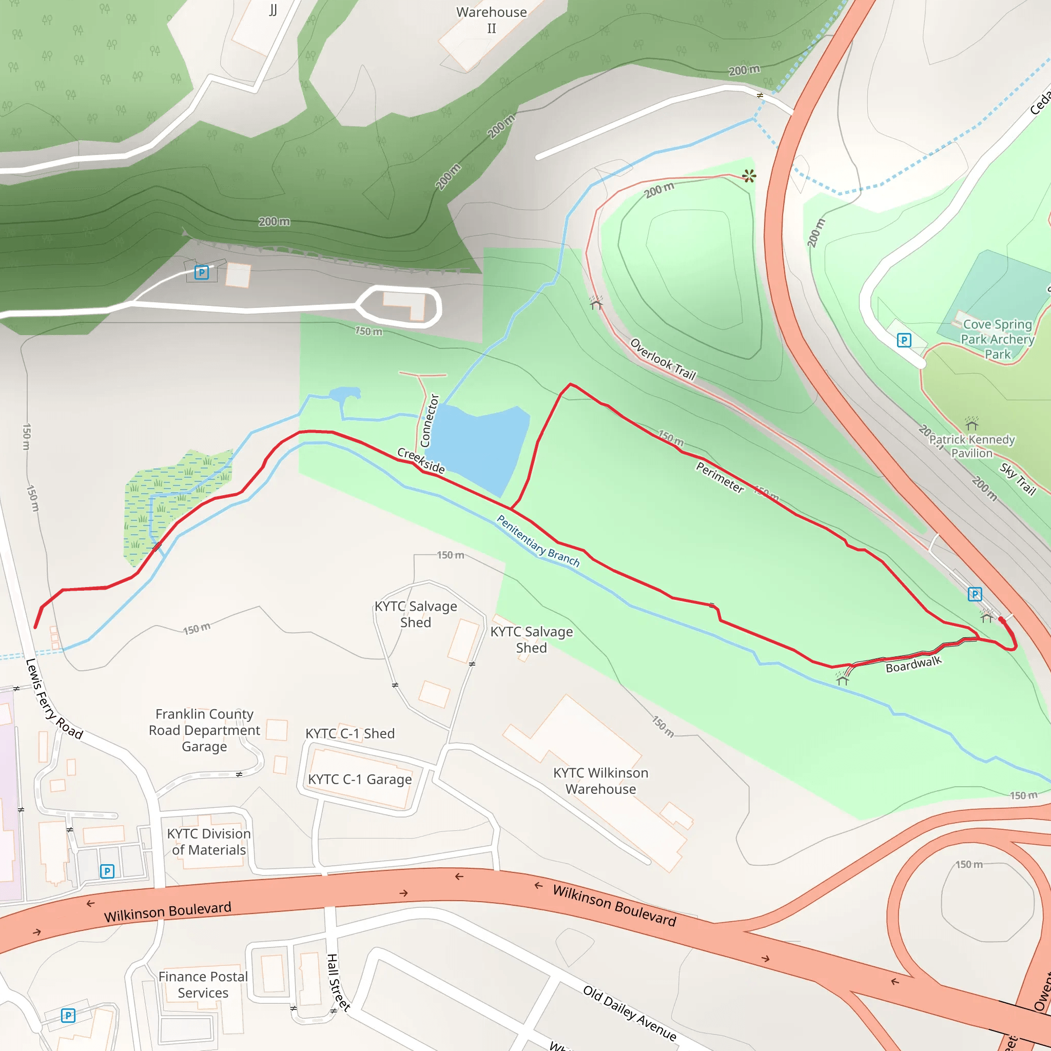 Penitentiary Branch and Perimeter Loop mobile static map