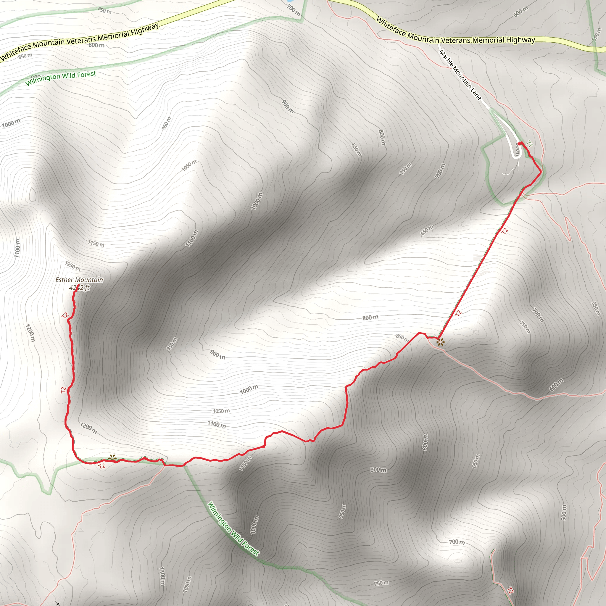 Esther Mountain via Marble Mountain Trail mobile static map