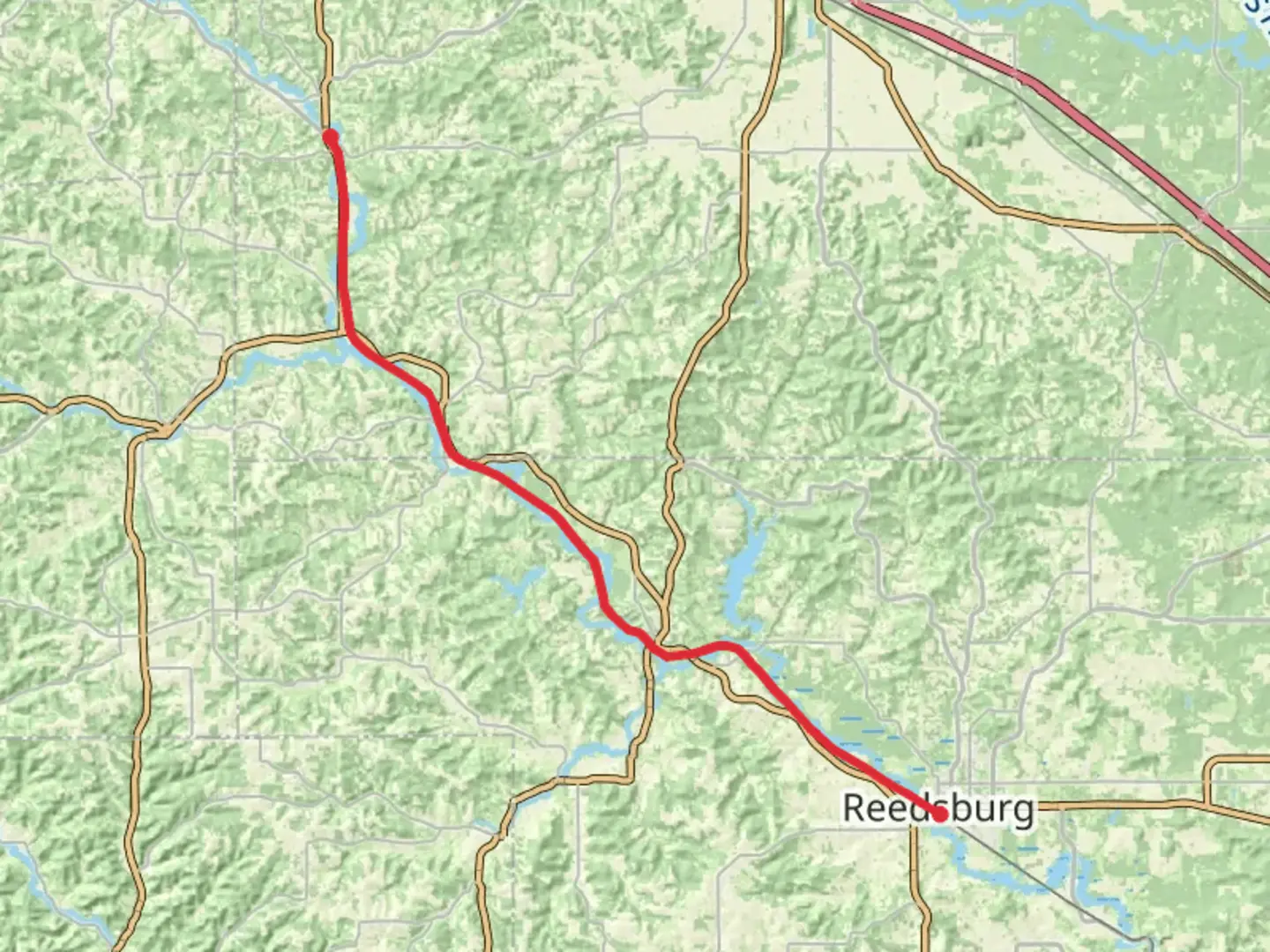An image depicting the trail Elroy - Sparta State and 400 State Trail and its surrounding area.