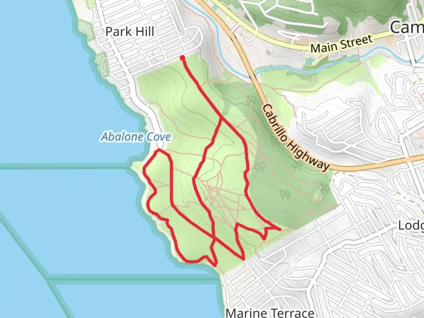 An image depicting the trail Victoria Way, Bluff and Dolphin Loop Trail and its surrounding area.