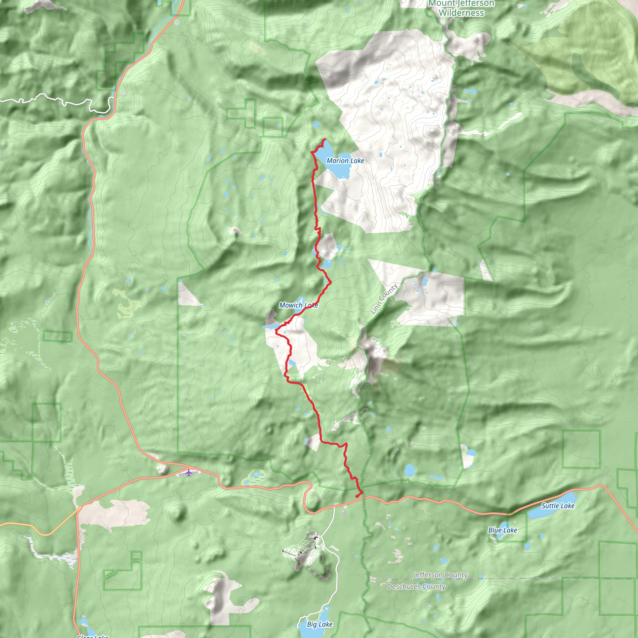 Marion Lake, Eight Lakes View and Duffy Lake via PCT mobile static map