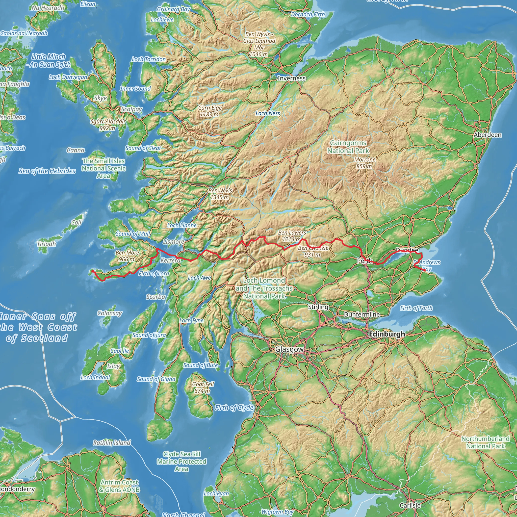 St Columba's Way mobile static map