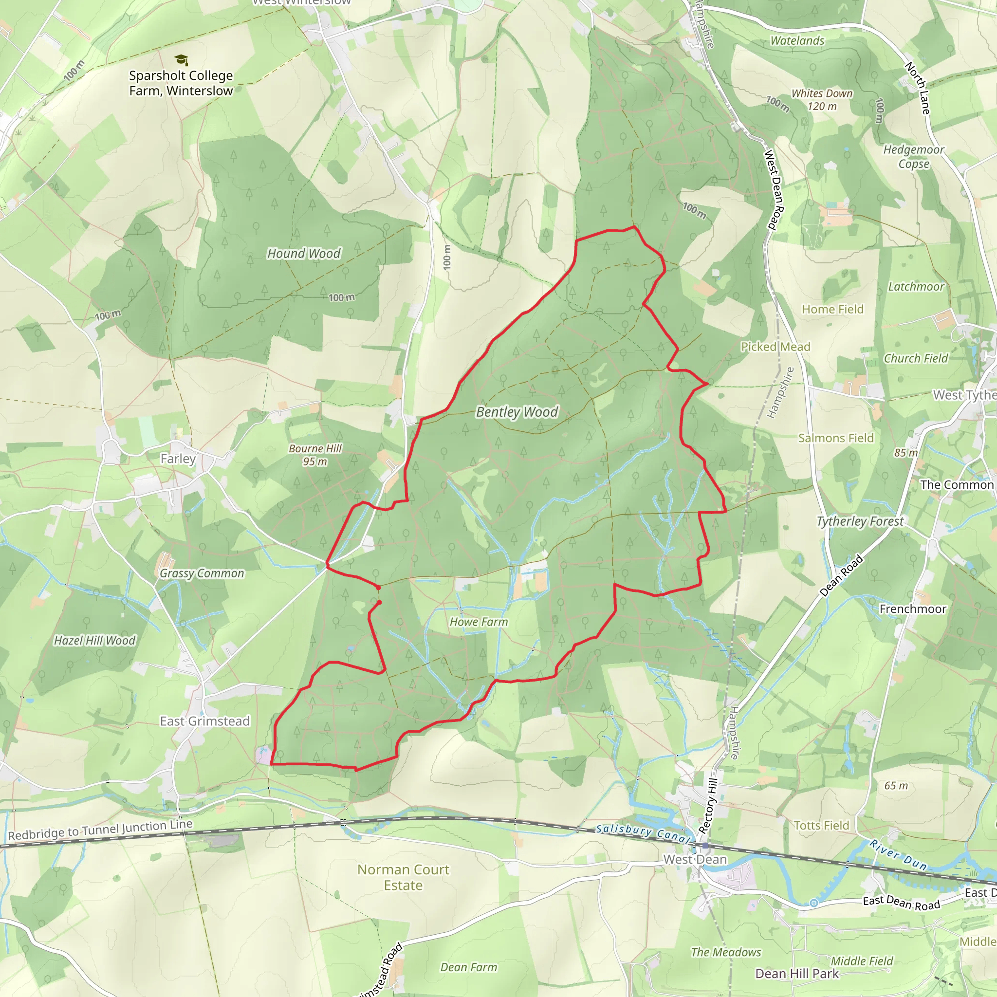 Bentley Wood Loop mobile static map