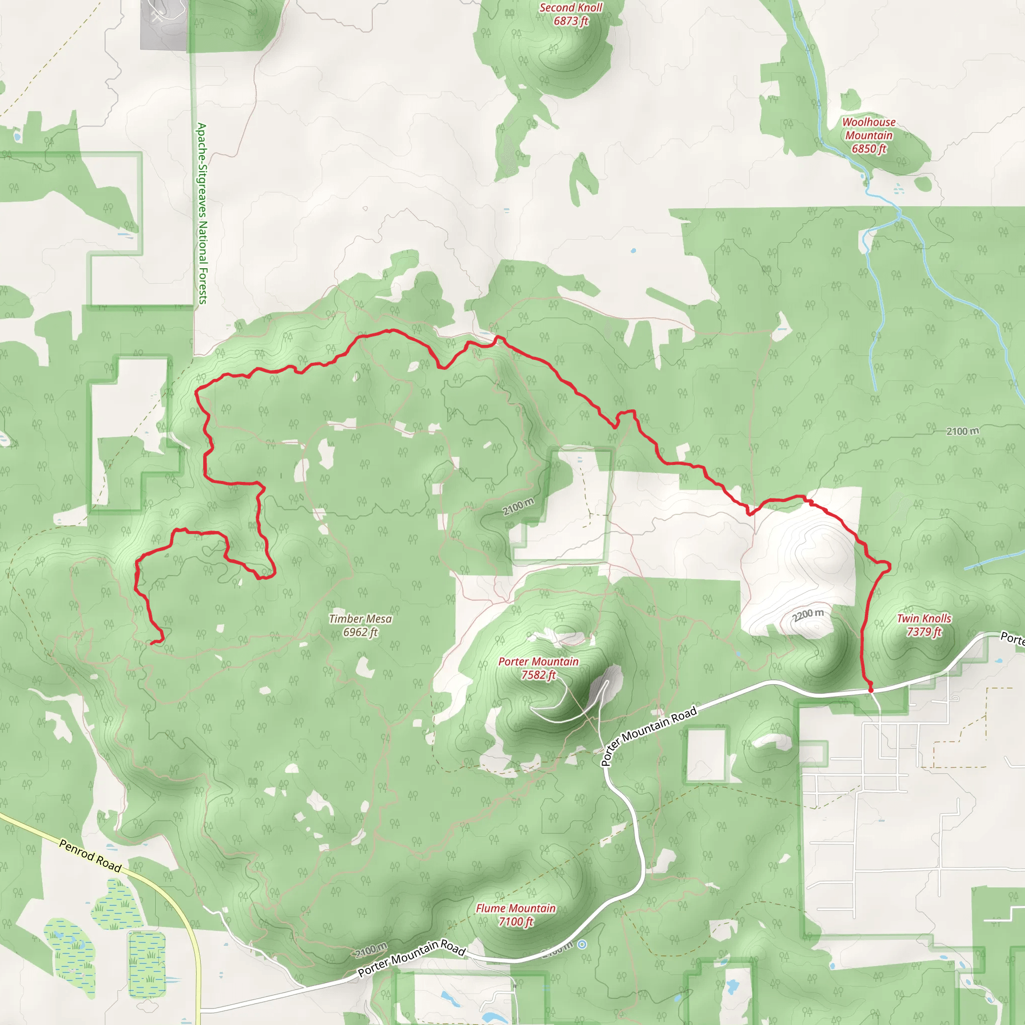 Sawmill Connector Trail via Panorama Trail mobile static map