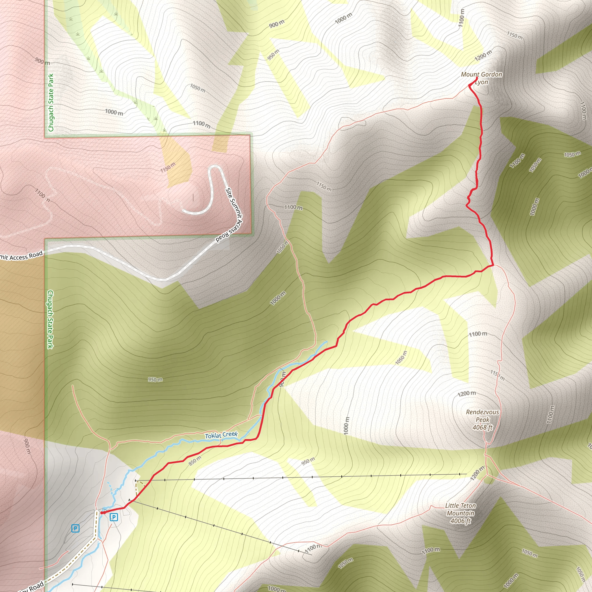 Mount Gordon Lyon via Arctic Valley Saddle Trail mobile static map