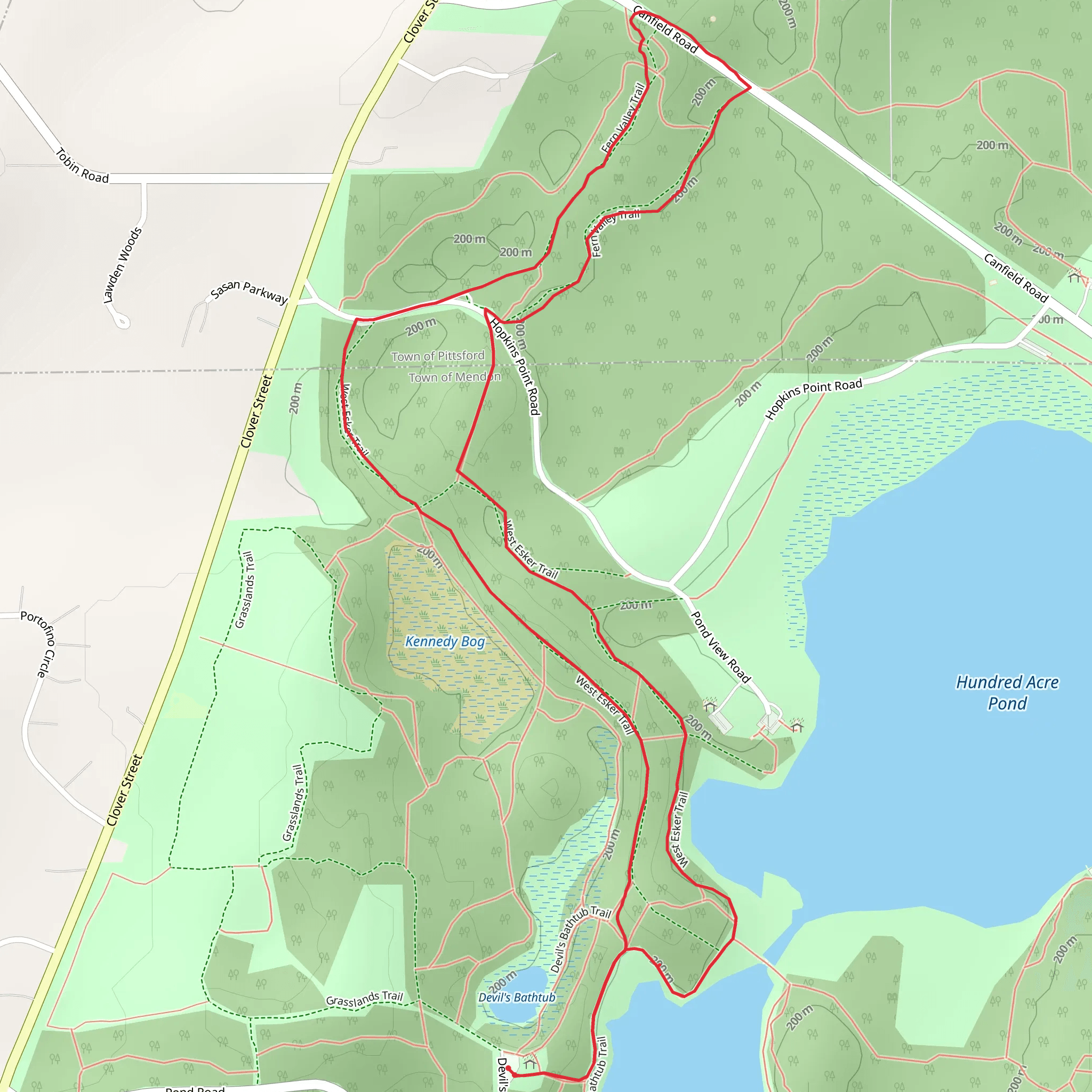 West Esker Loop Trail mobile static map