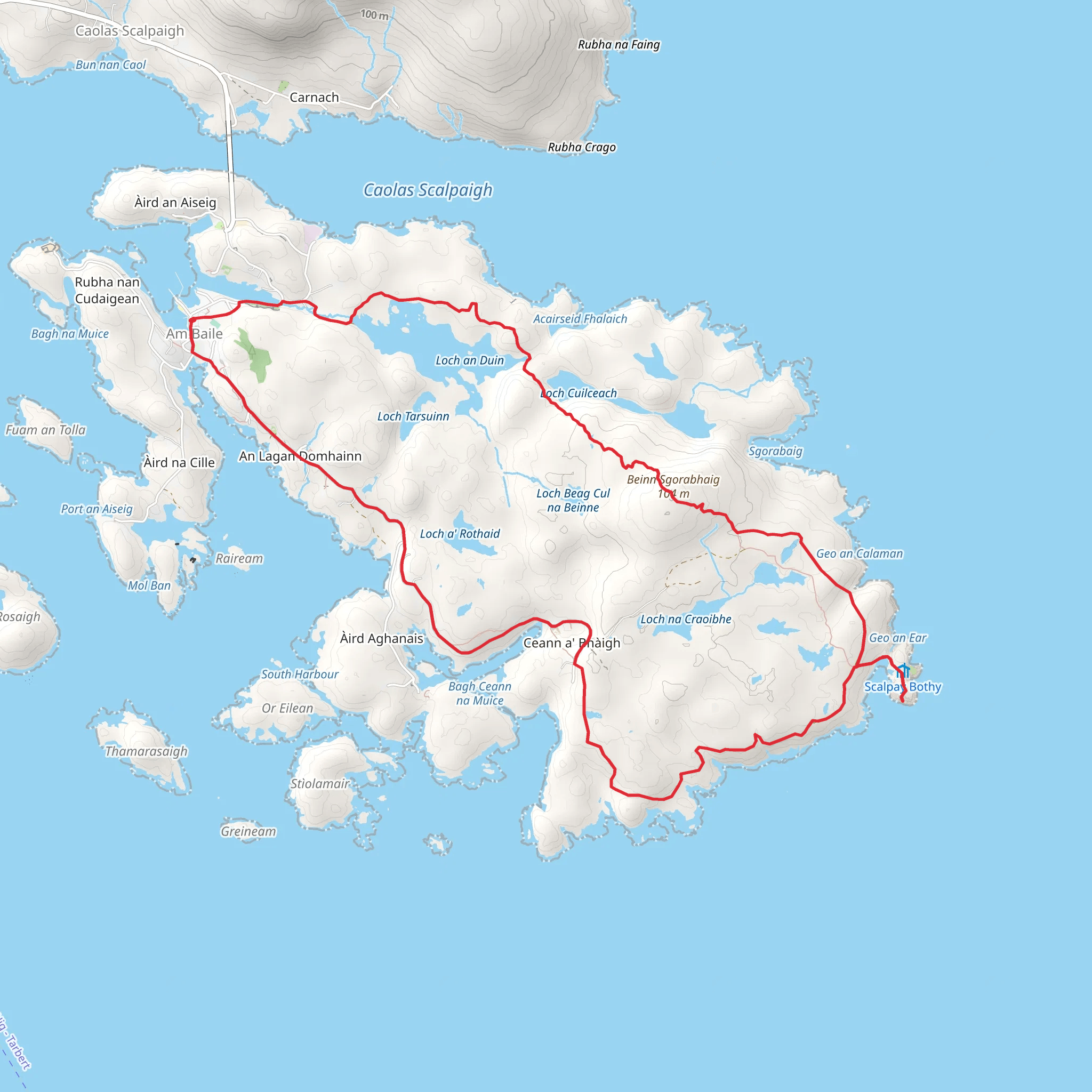 Eilean Glas Lighthouse and Beinn Sgorabhaig Loop - Scalpay mobile static map