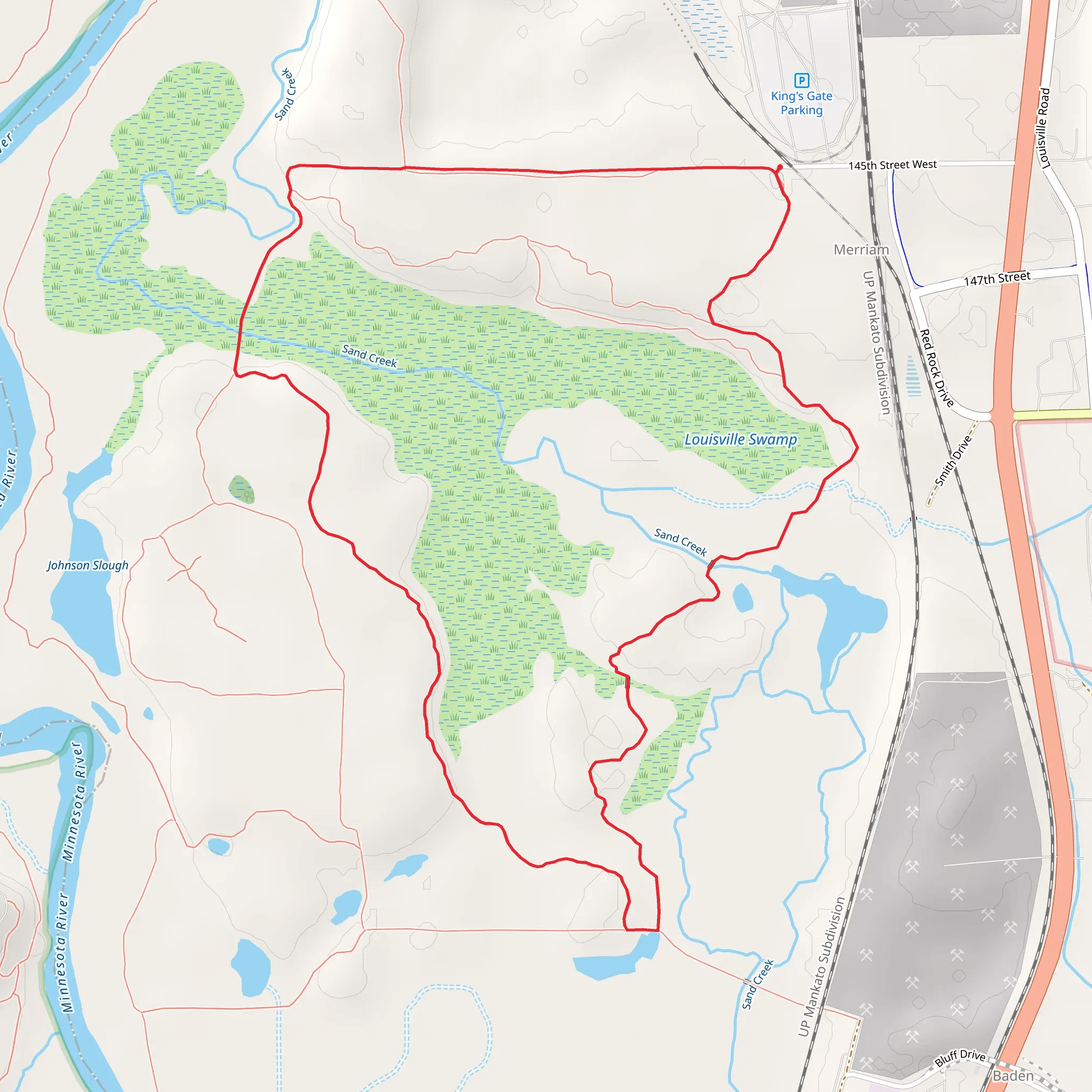 Louisville Swamp - Mazomani Loop Trail mobile static map