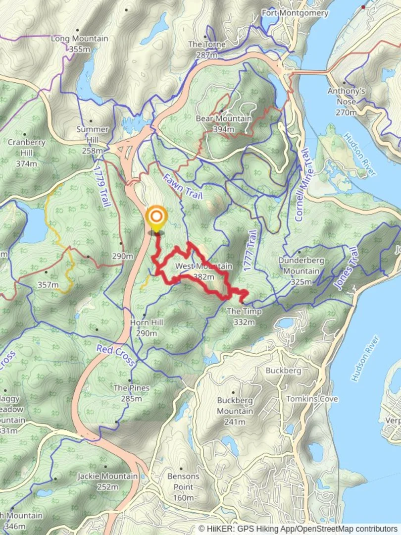 An image depicting the trail West Mountain via Horn Hill Loop and its surrounding area.