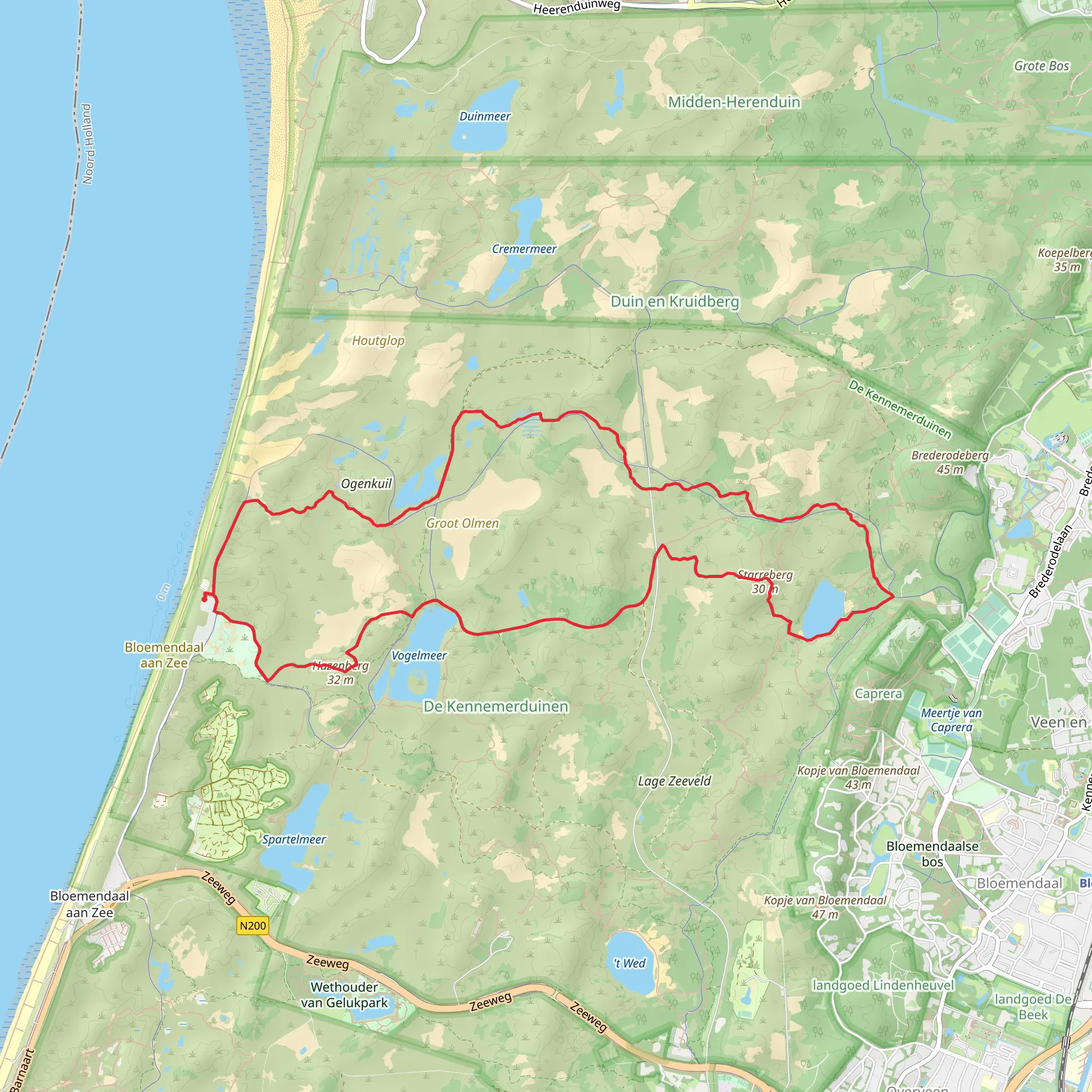 Oosterplas and Vogelmeer and Hezenberg Loop mobile static map