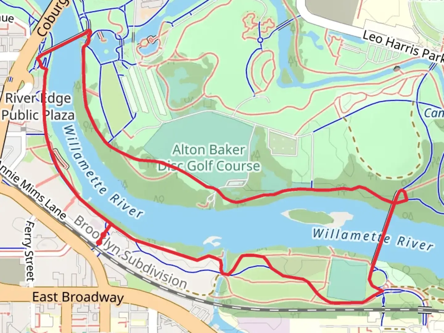 An image depicting the trail Ruth Bascom Path and North Bank Path Loop and its surrounding area.