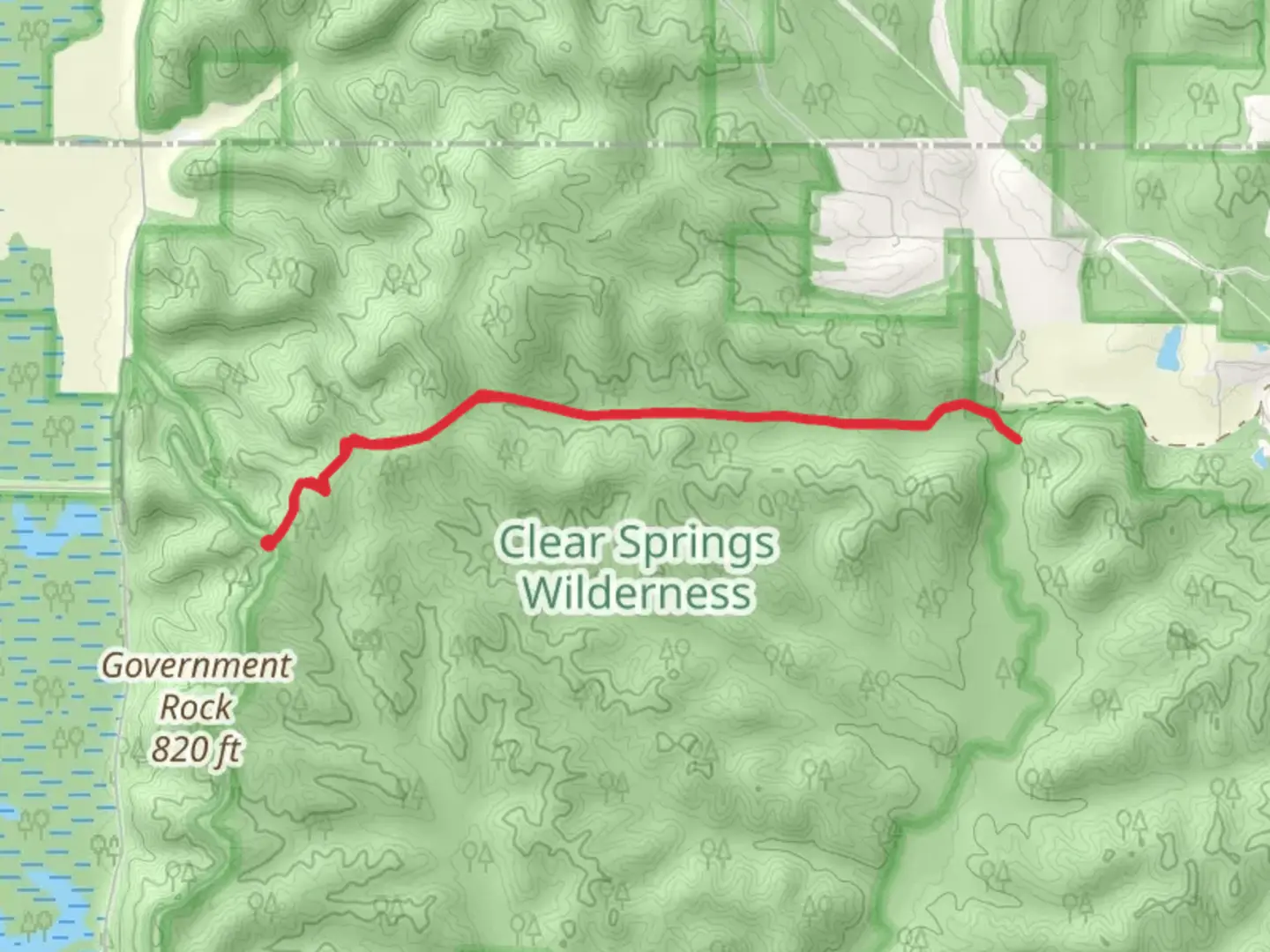 An image depicting the trail King Hollow and its surrounding area.
