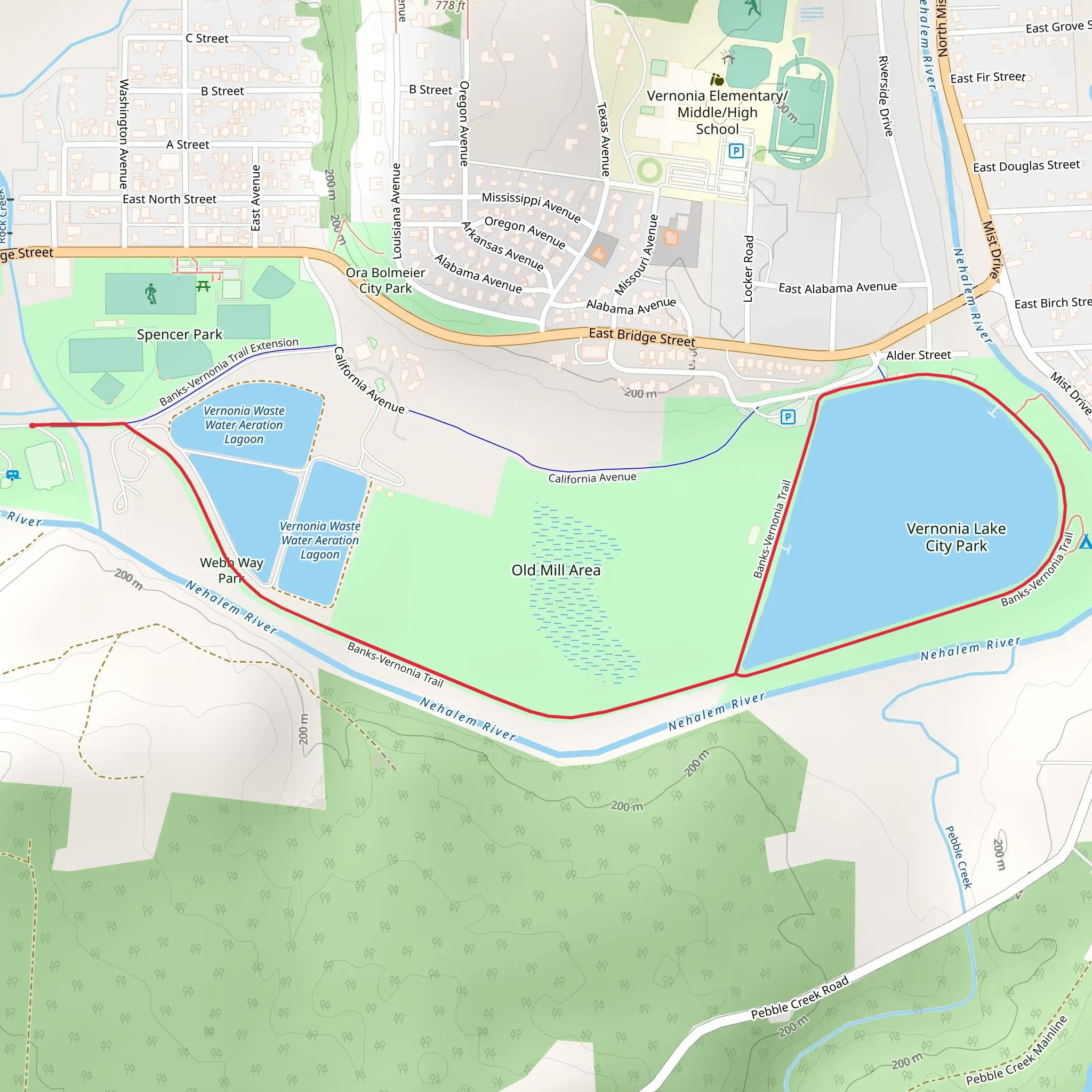 Banks - Vernonia Trail mobile static map