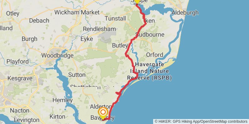 Burnham Thorpe to Portsmouth Walk stage 12 Map