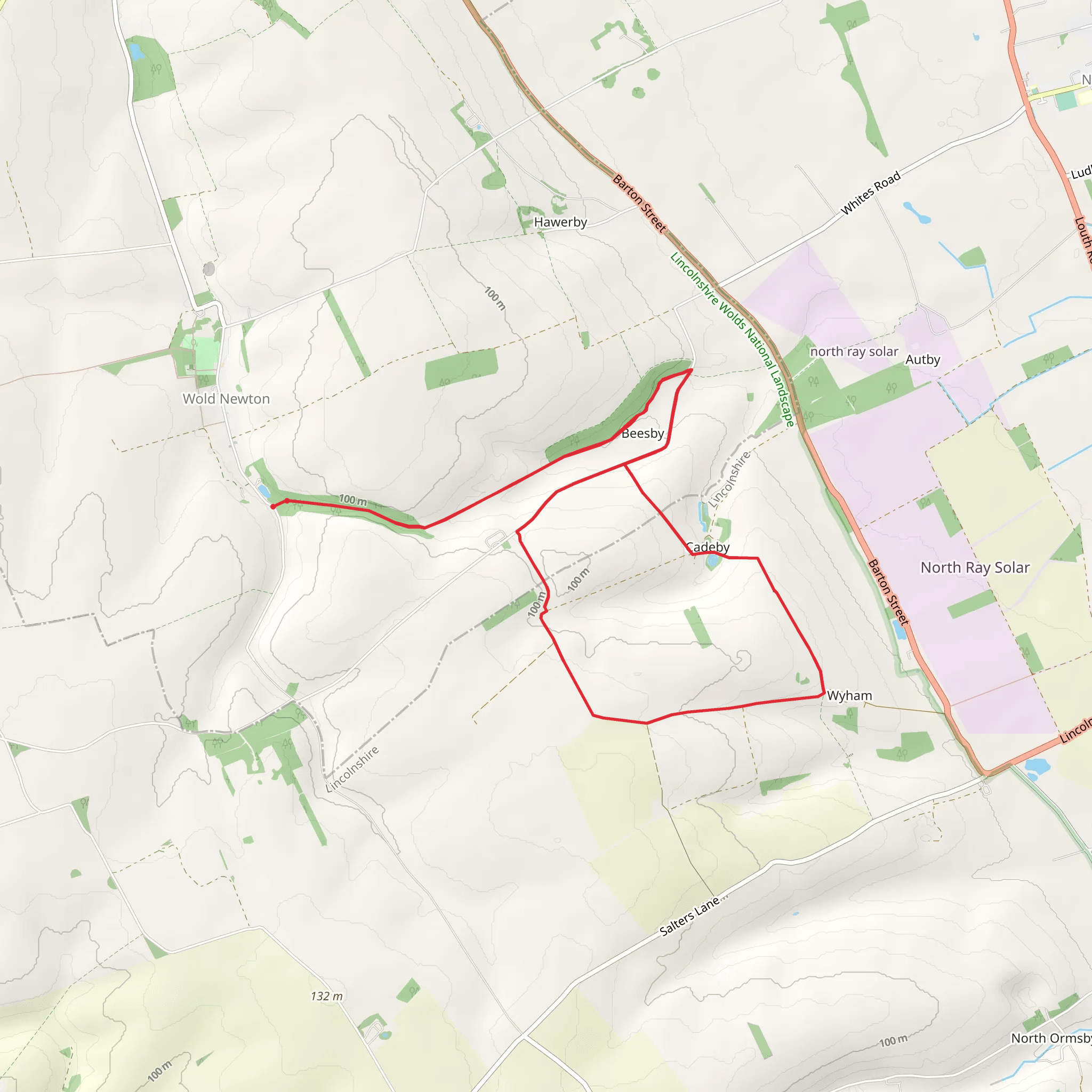 Beesby Wood and Wyham Loop mobile static map