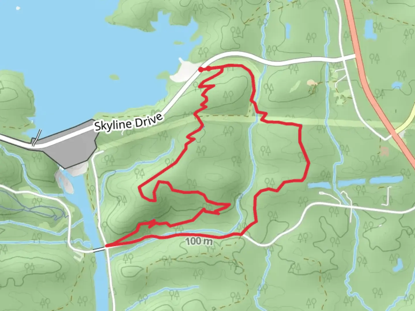 An image depicting the trail Yellow Snow Loop and its surrounding area.