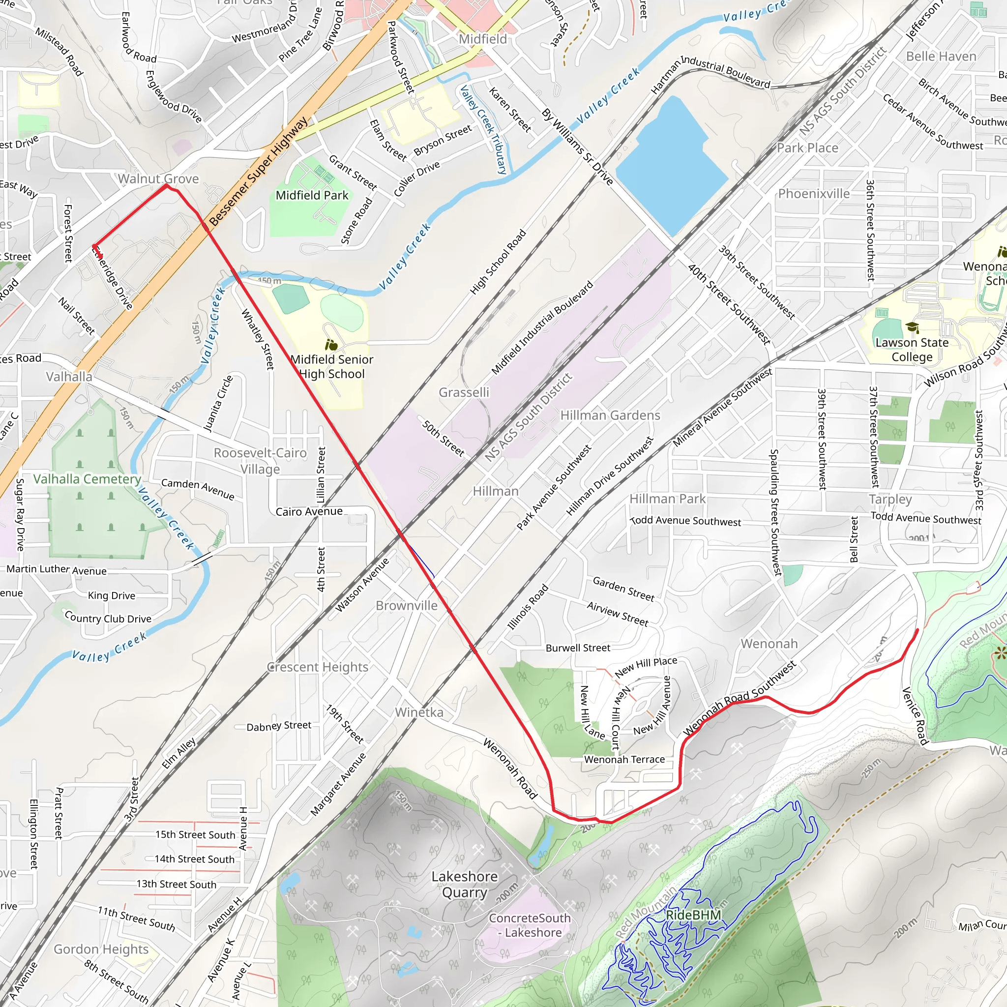 High Ore Line Greenway mobile static map