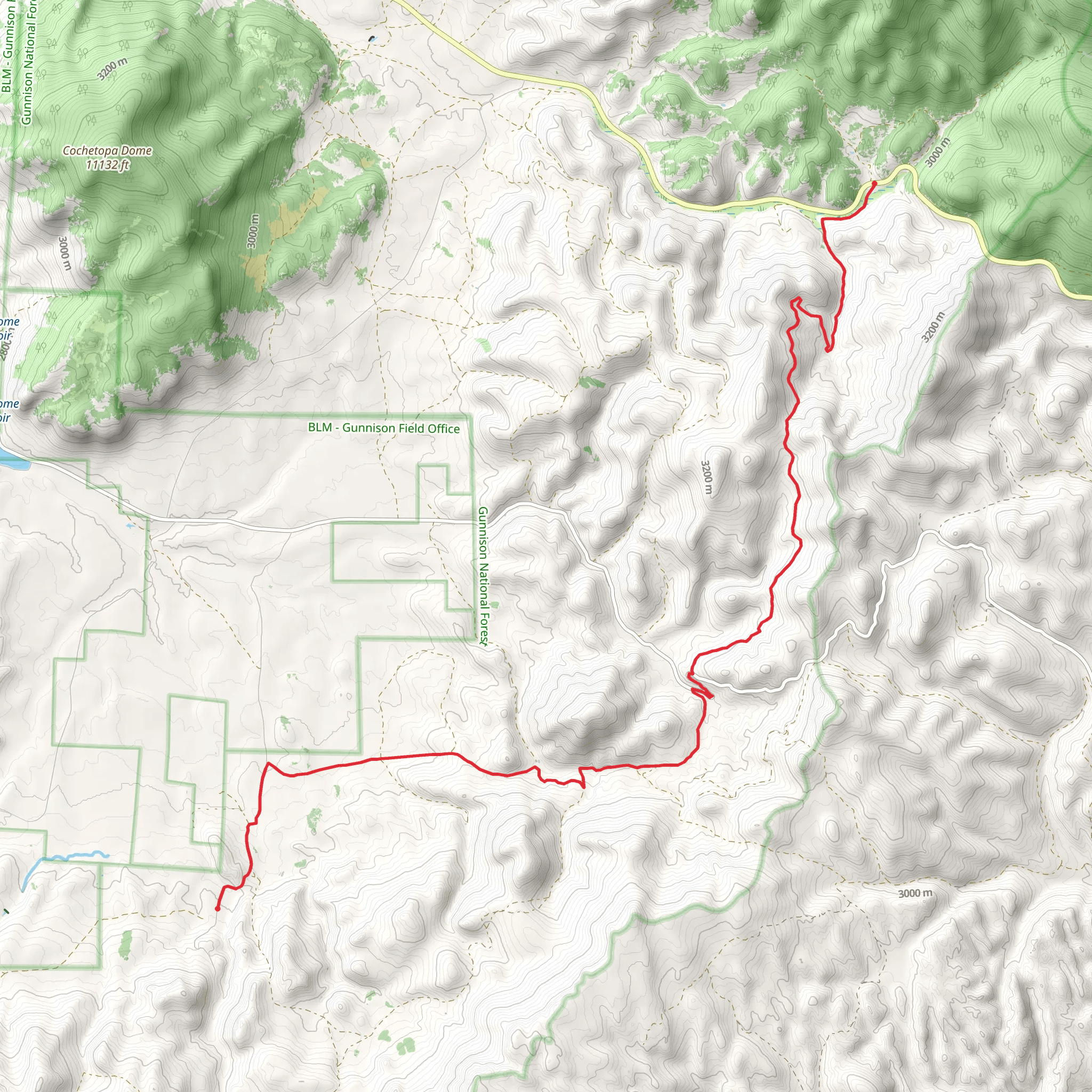 Colorado Trail from Lujan Creek mobile static map