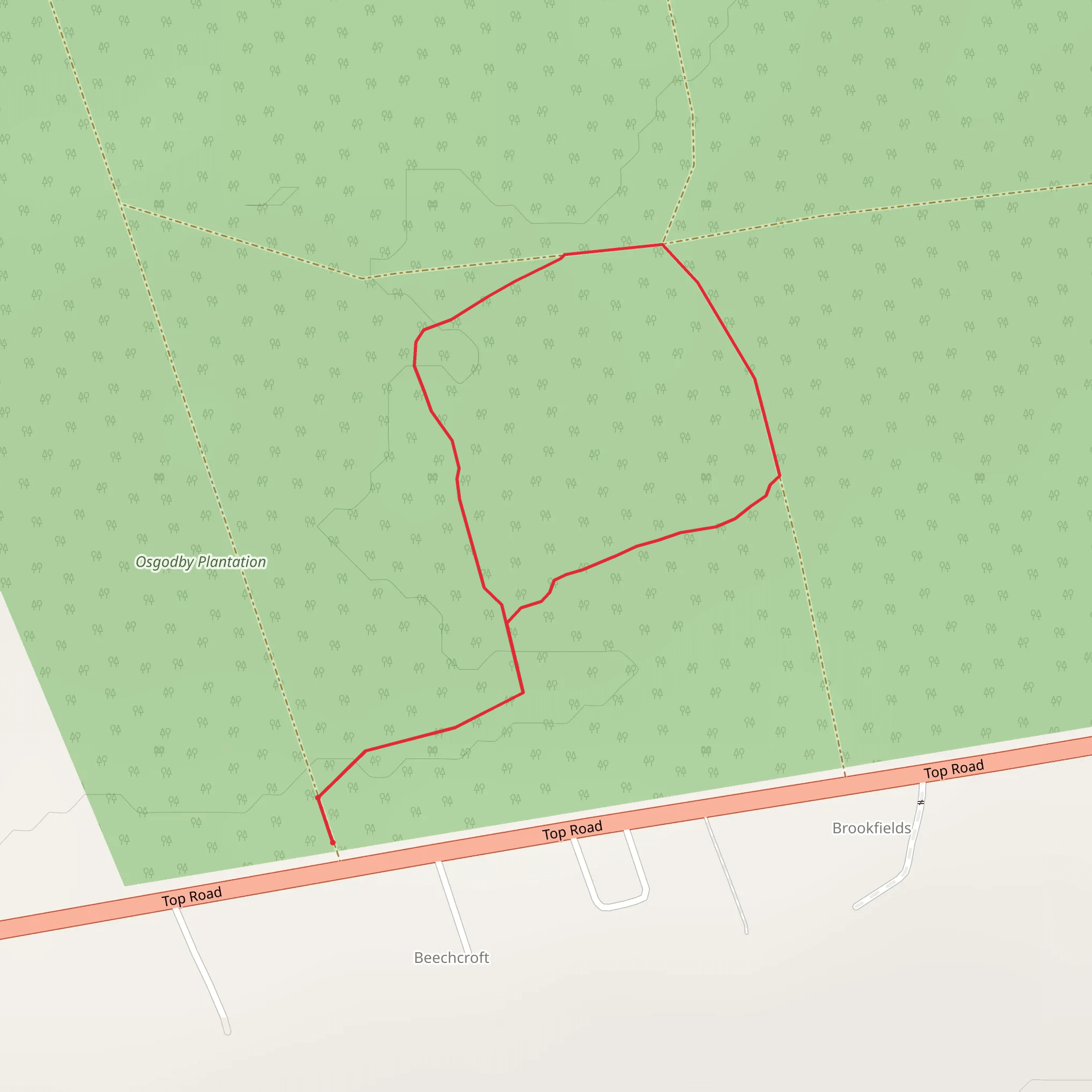 Osgodby Plantation Short Loop mobile static map