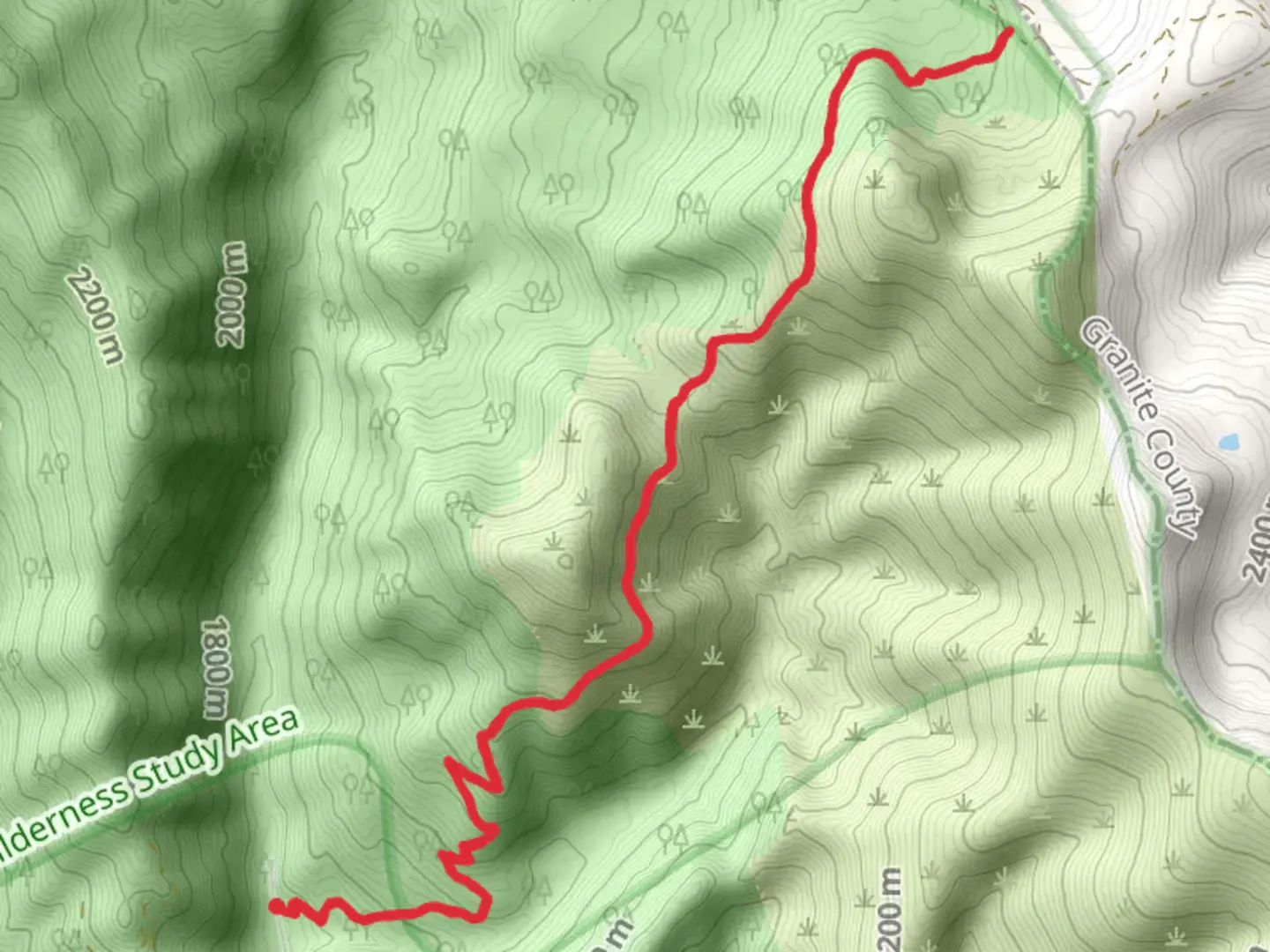 An image depicting the trail Sign Creek Trail and its surrounding area.