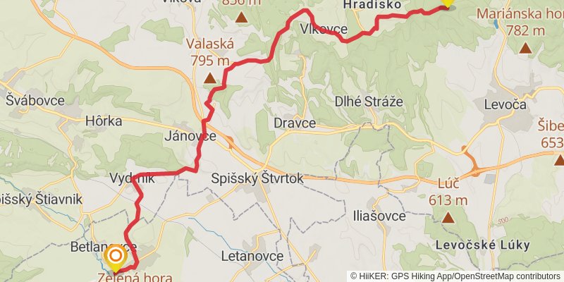 Trans Carpathian Hike stage 25 Map