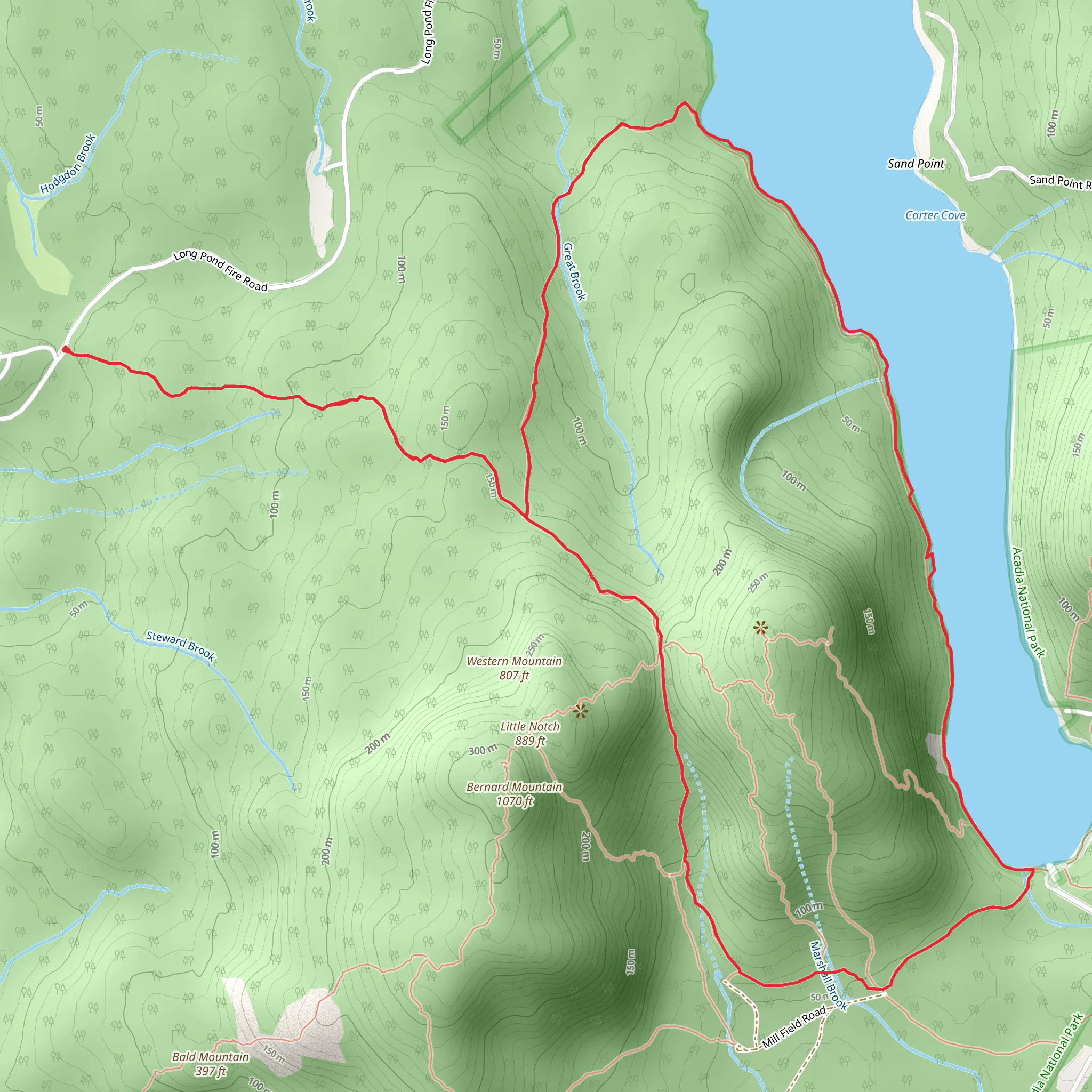 Long Pond Loop from Pine HIll mobile static map