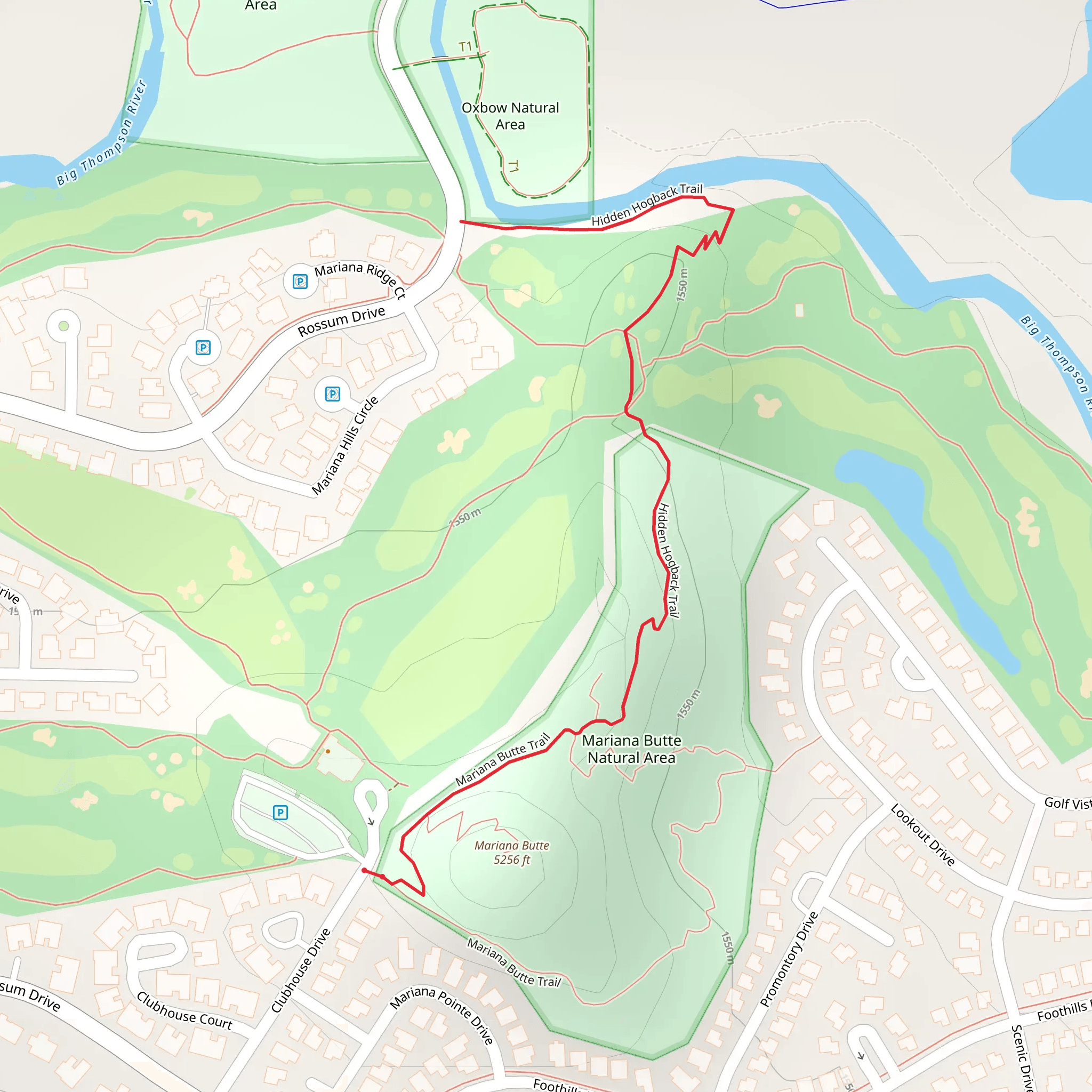 Mariana Butte and Hidden Hogback Trail mobile static map