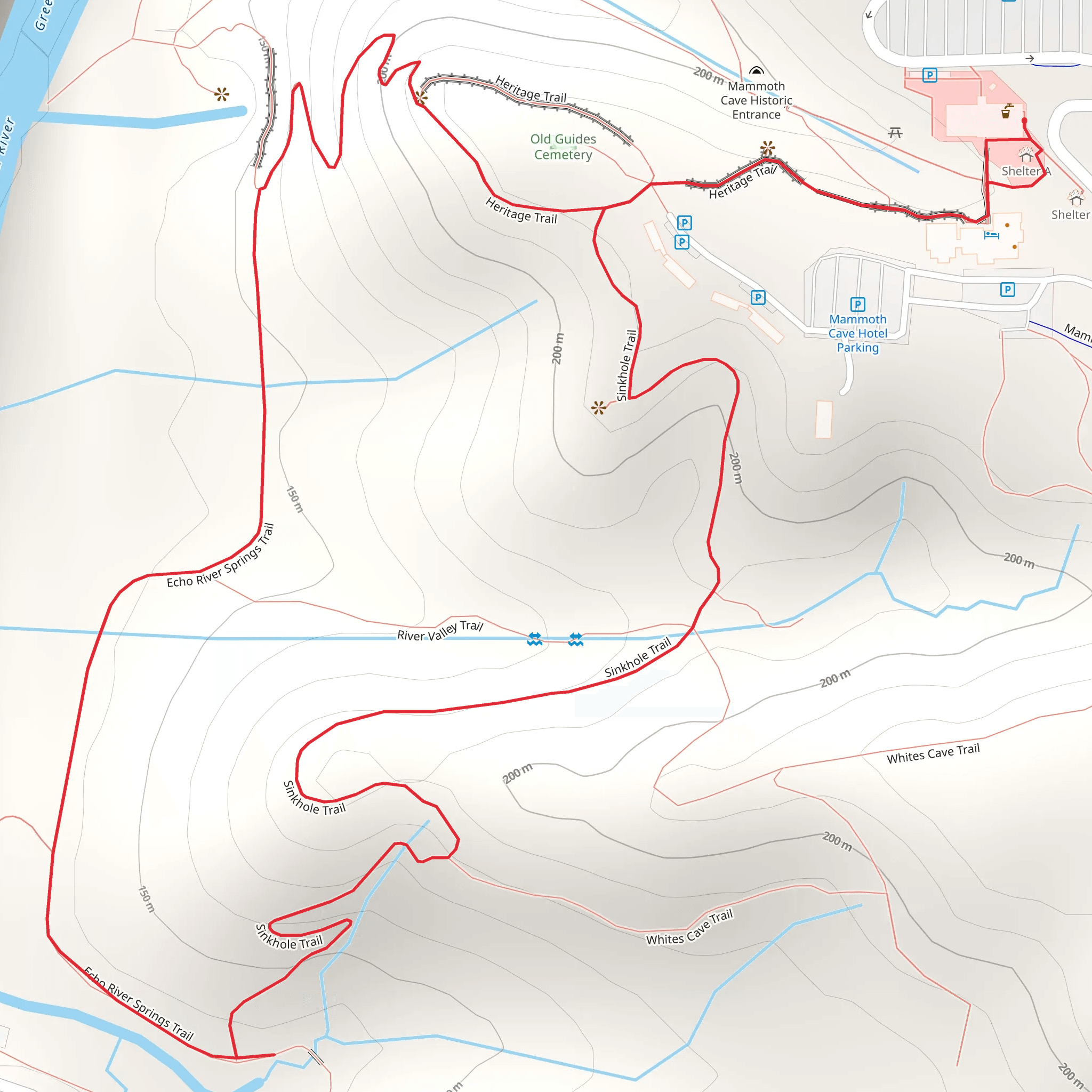 Green River - Echo River Spring Trail mobile static map