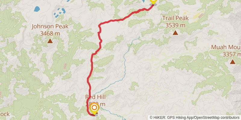 Kern Peak via Theodore Solomons Trail stage 2 Map