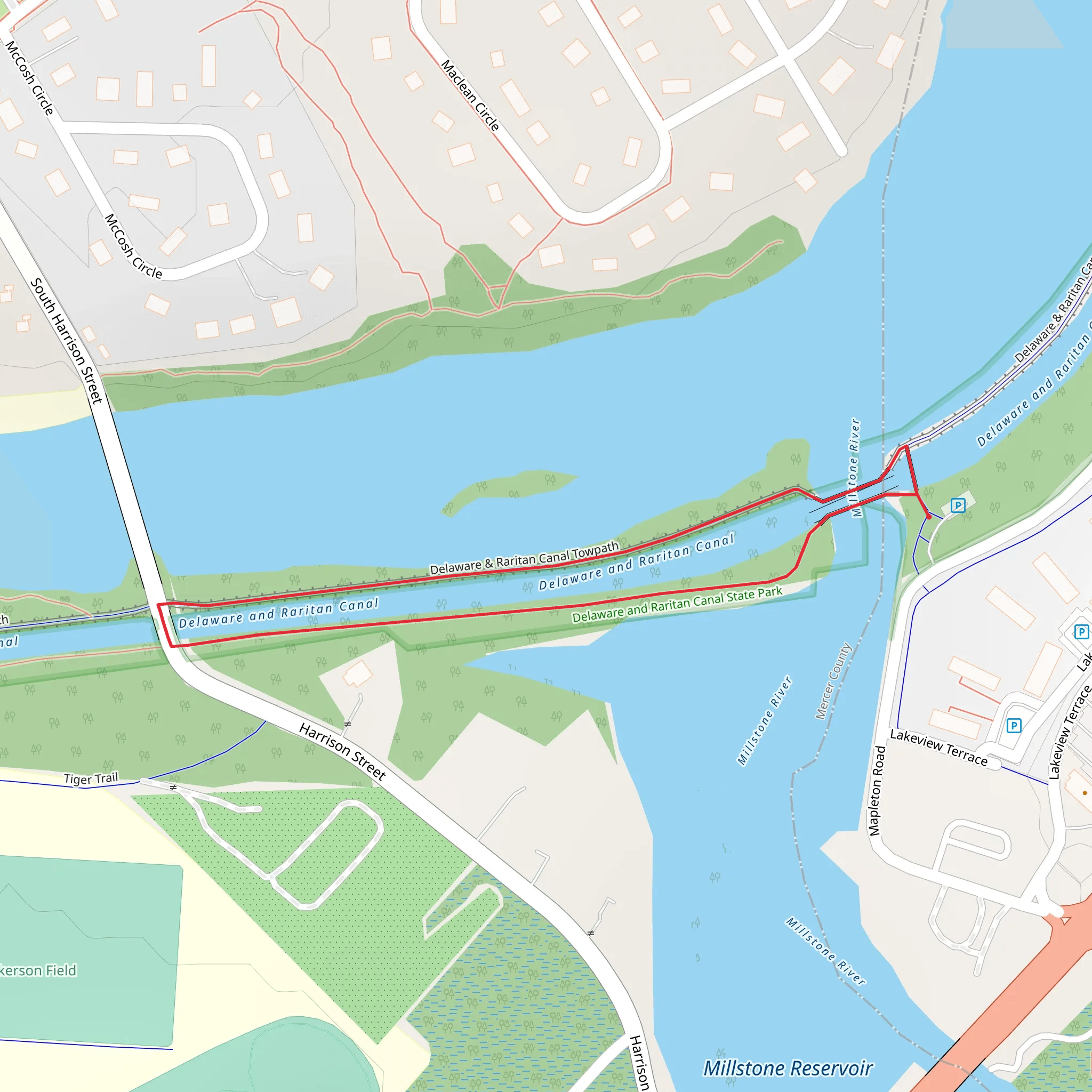 Delaware and Raritan Canal Loop mobile static map
