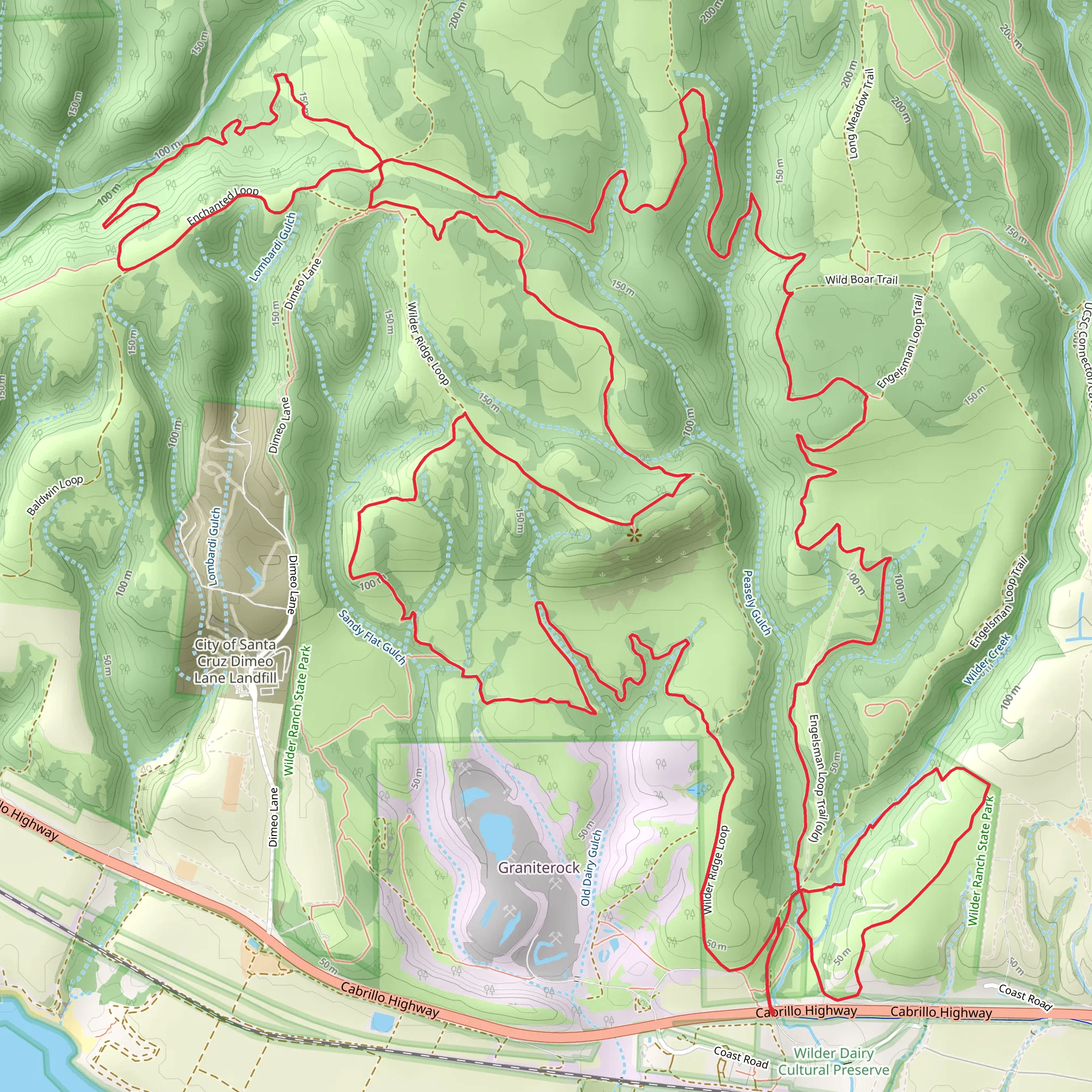 Cowboy, Engelsman, Enchanted and Wilder Ridge Loop Trail mobile static map