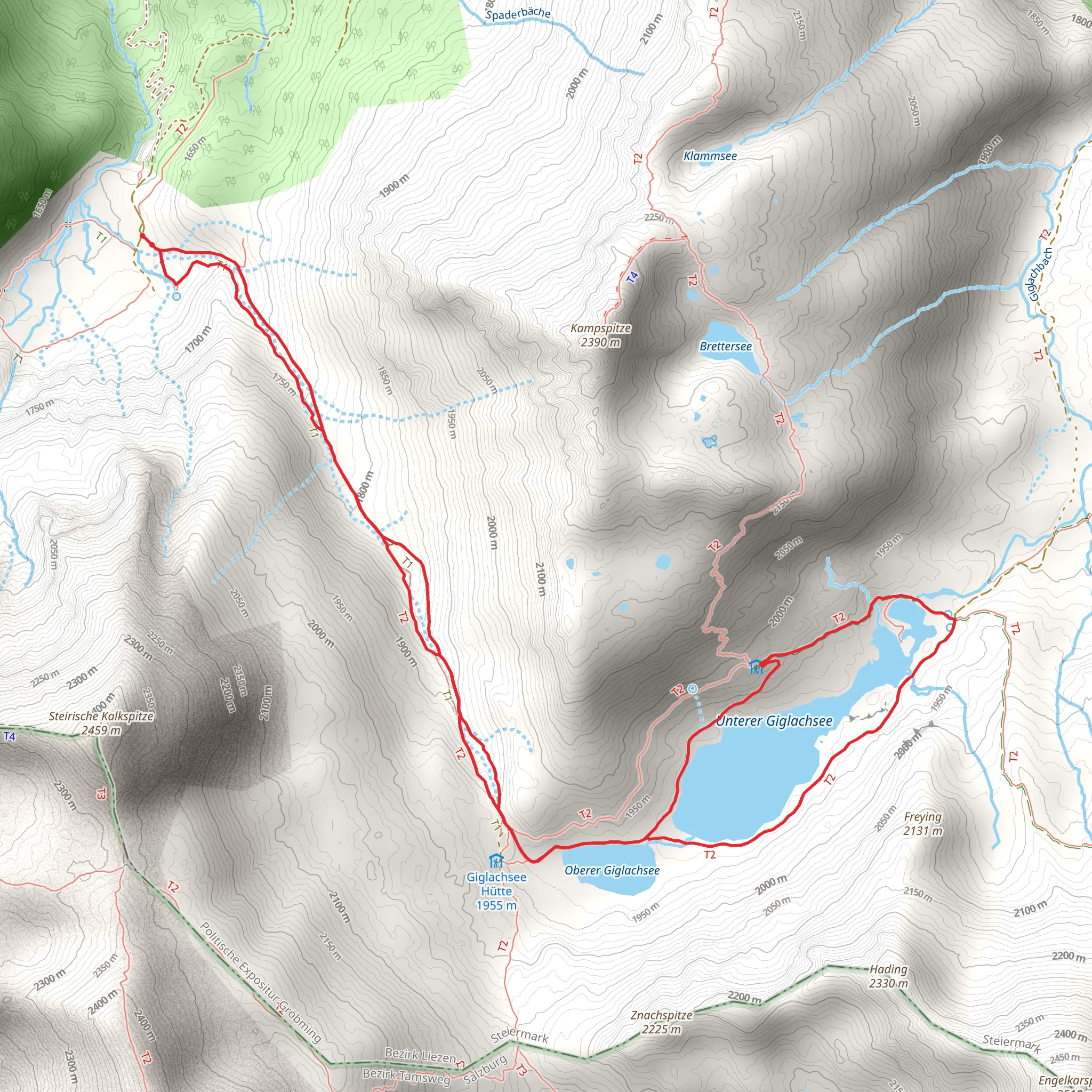 Ursprungalm to the Giglach Lakes mobile static map