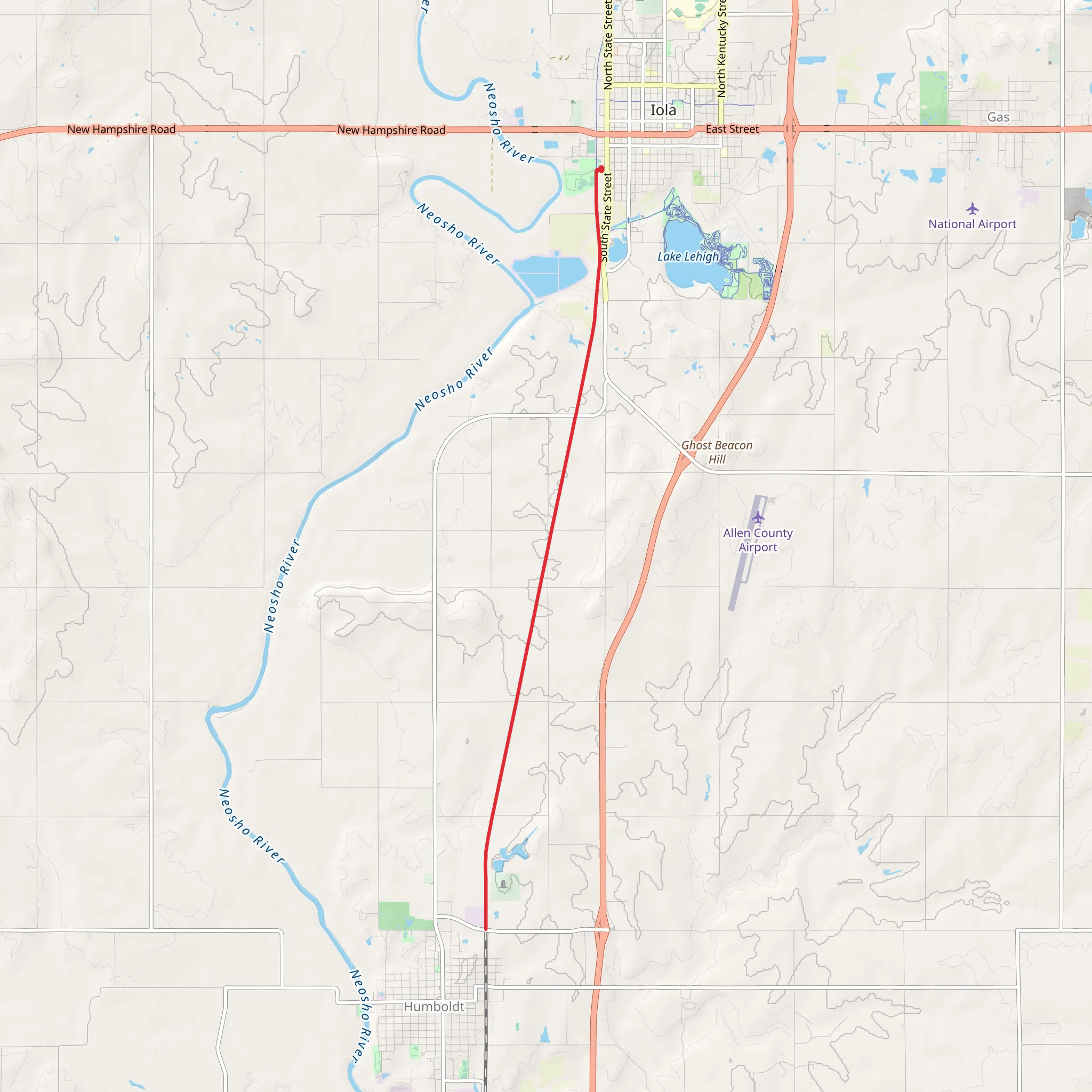 Southwind Rail-Trail mobile static map