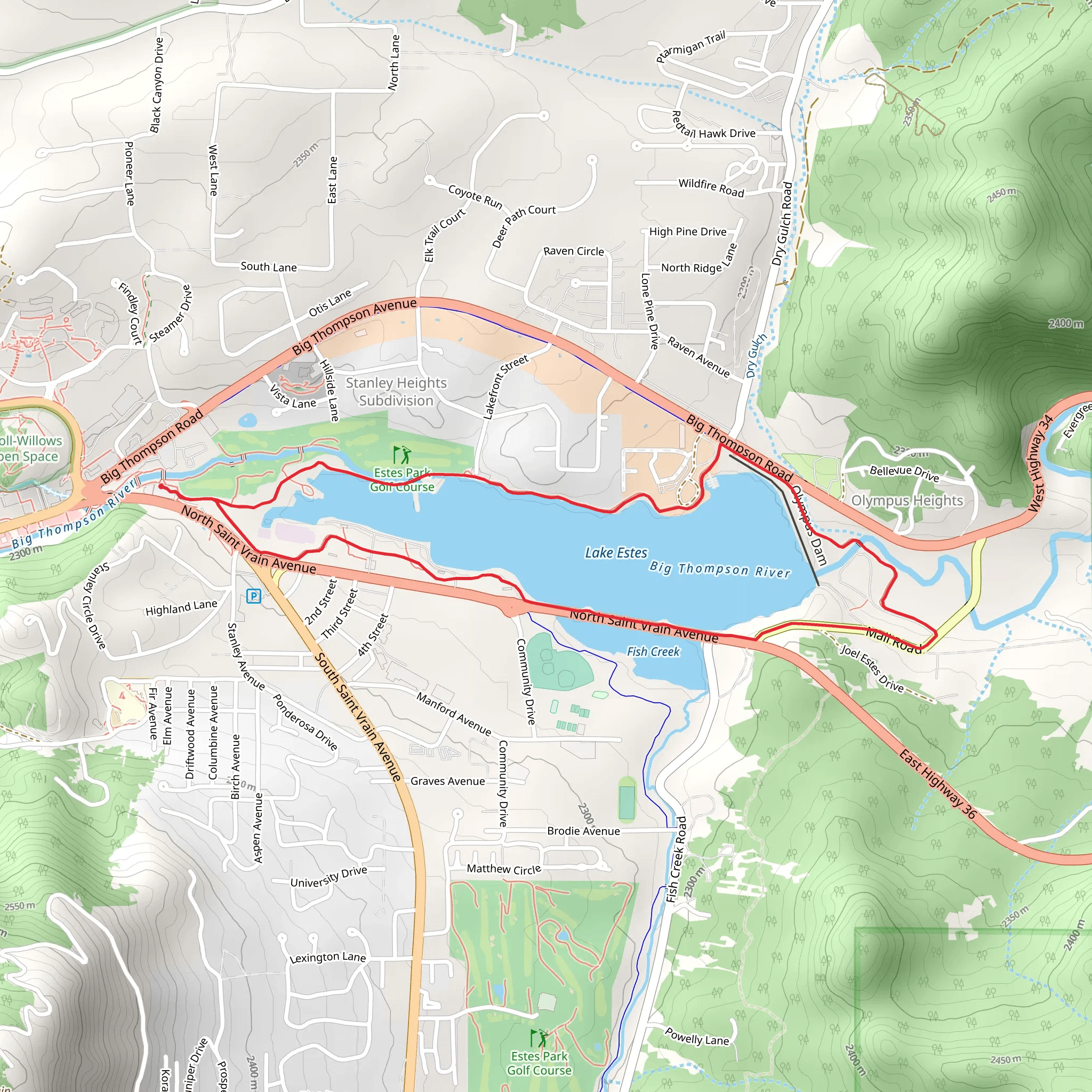 Lake Estes Loop mobile static map