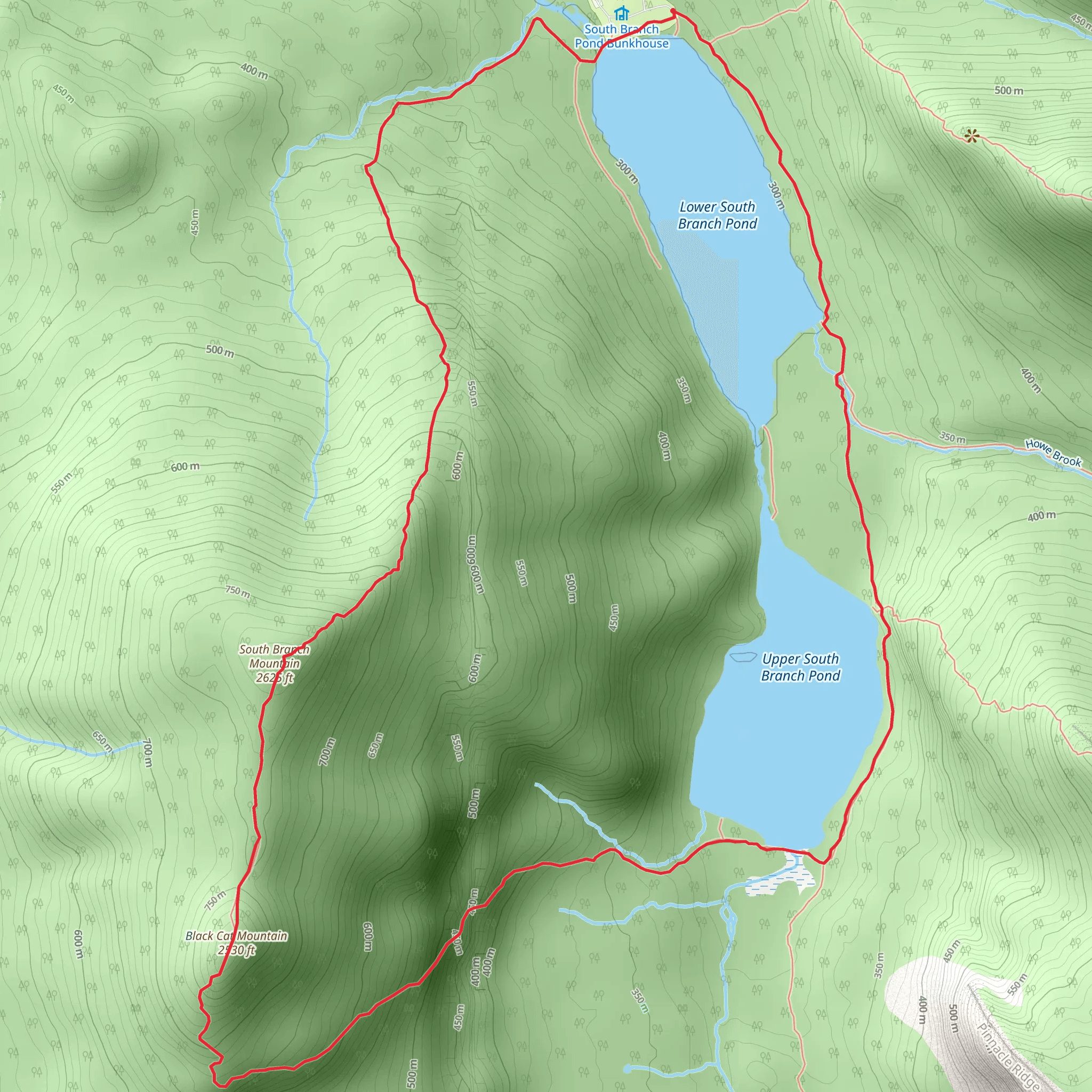 South Branch Mountain and Pond Loop Trail mobile static map