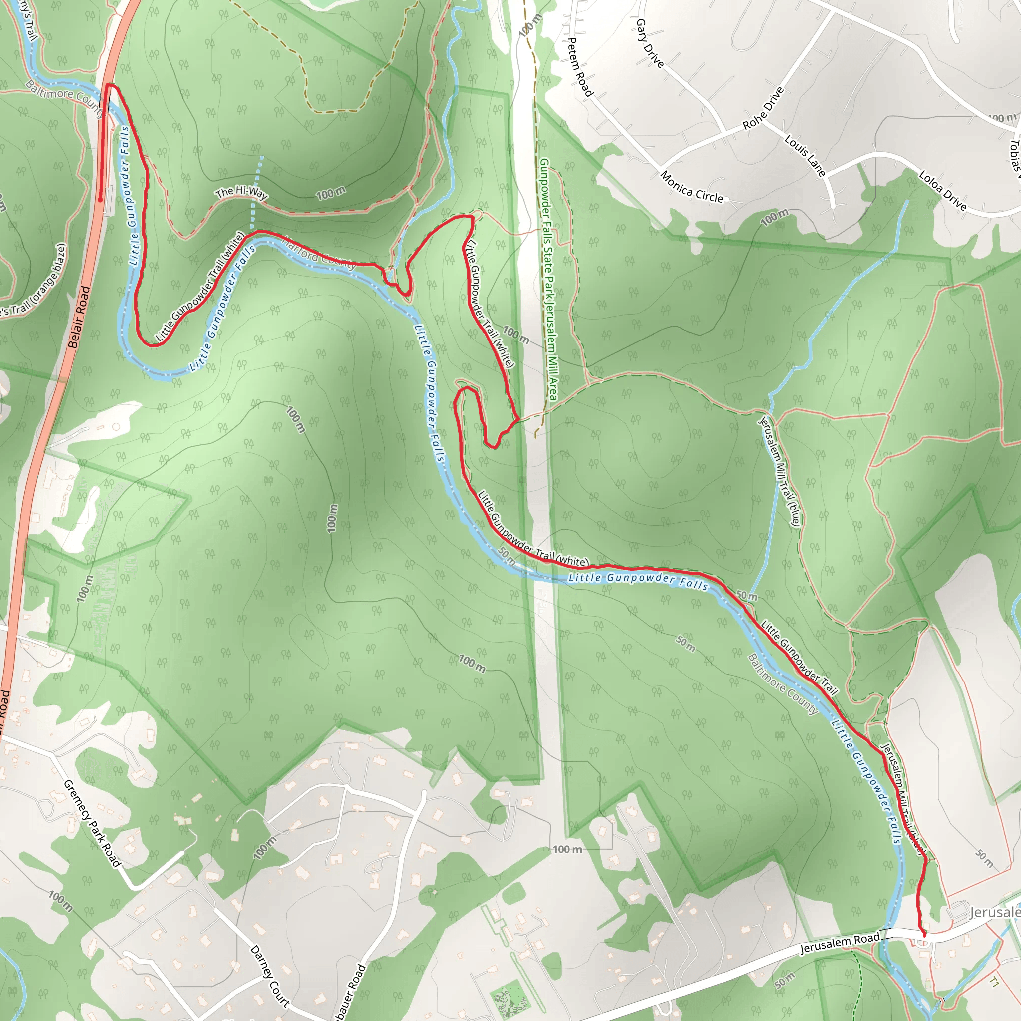 Little Gunpowder Falls mobile static map