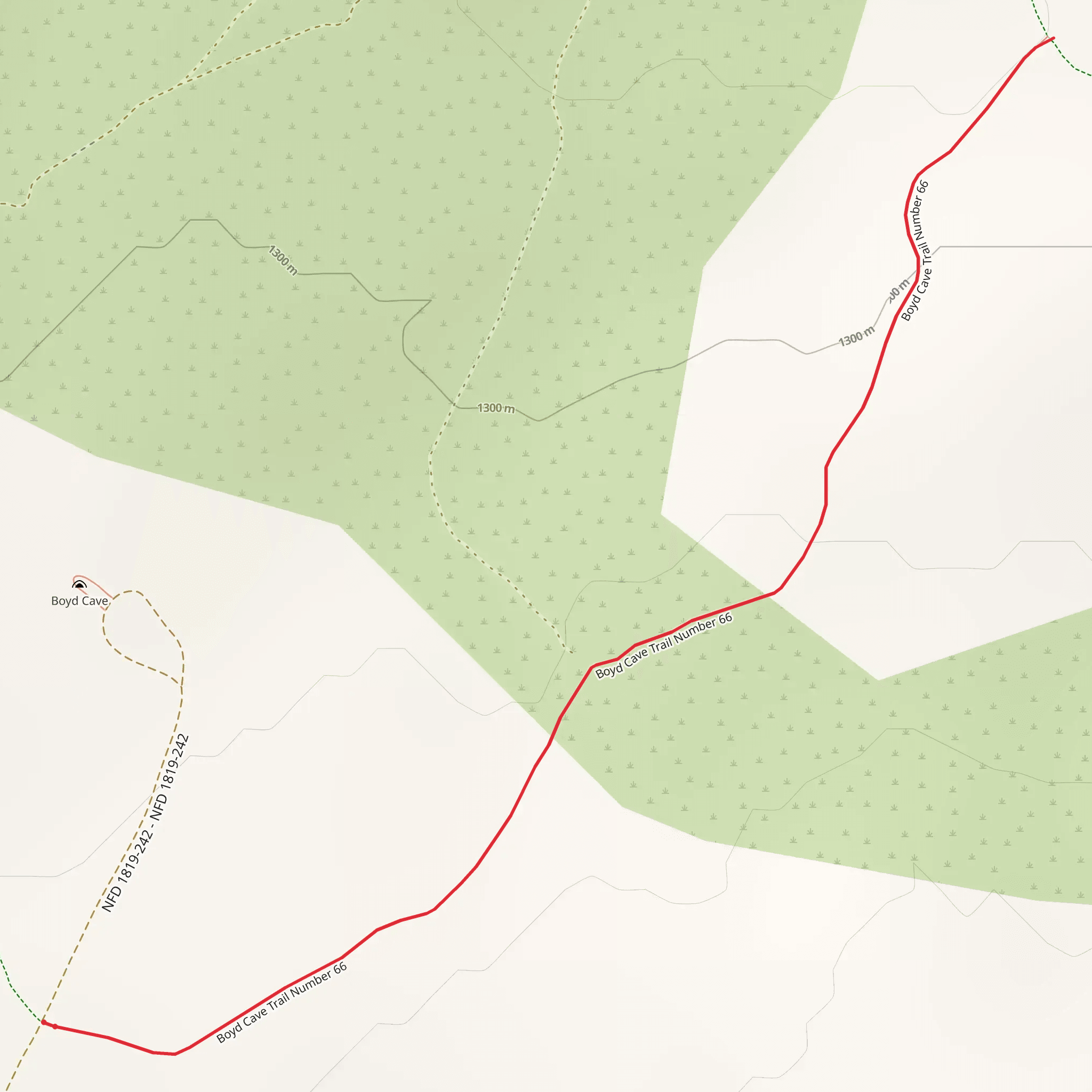 Boyd Cave Trail mobile static map