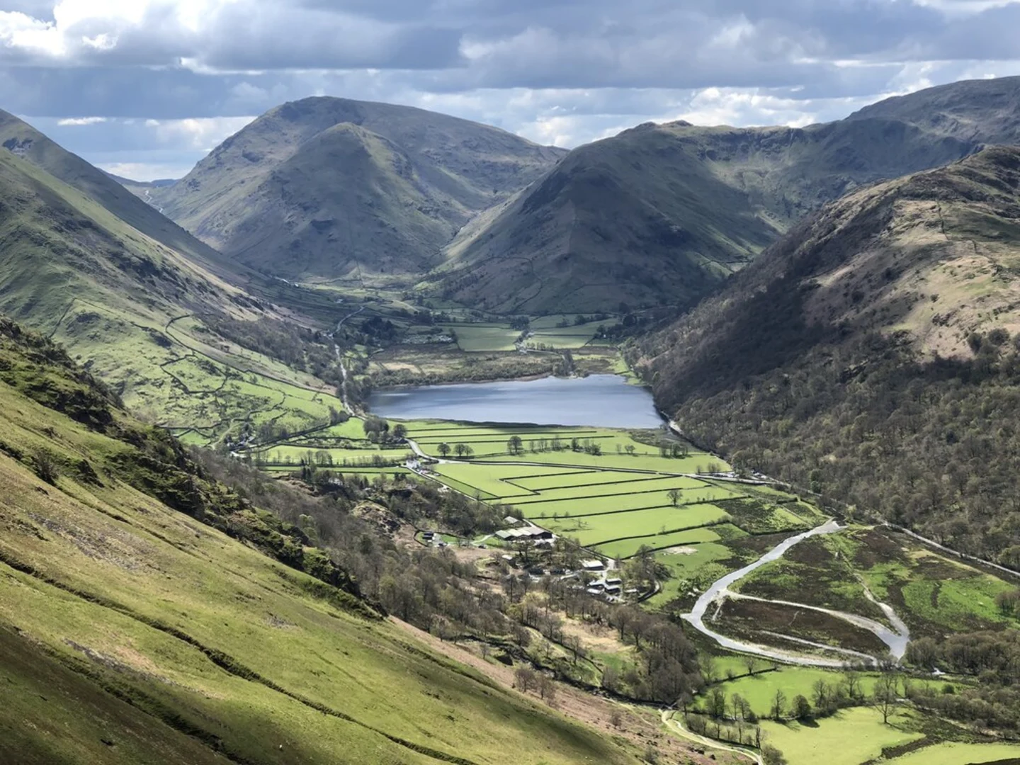 An image depicting the trail Brothers Water, Stony Cove Pike and Hartsop Dood via Caudale Mine Sled Track and its surrounding area.