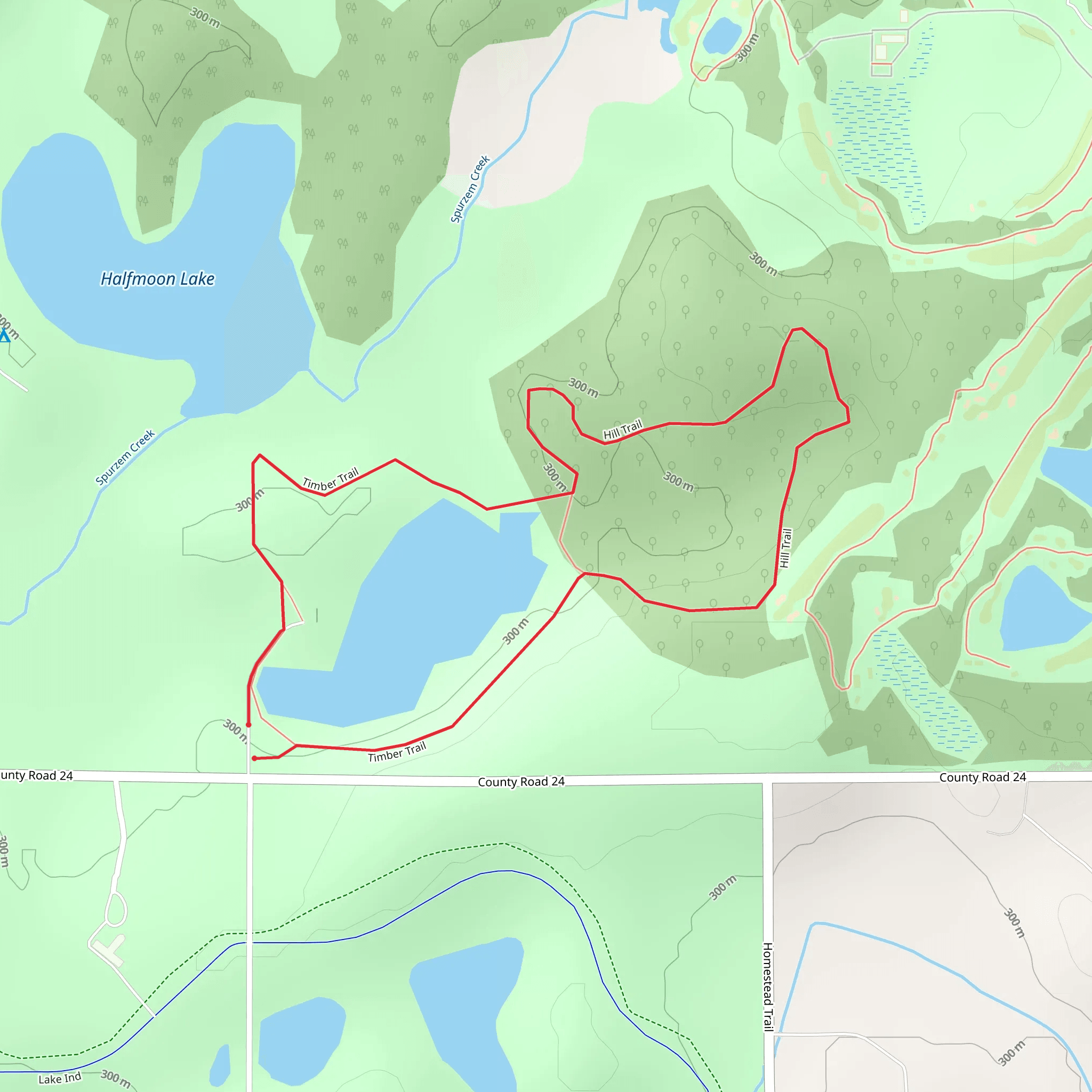 Hill Trail and Timber Loop Trail mobile static map